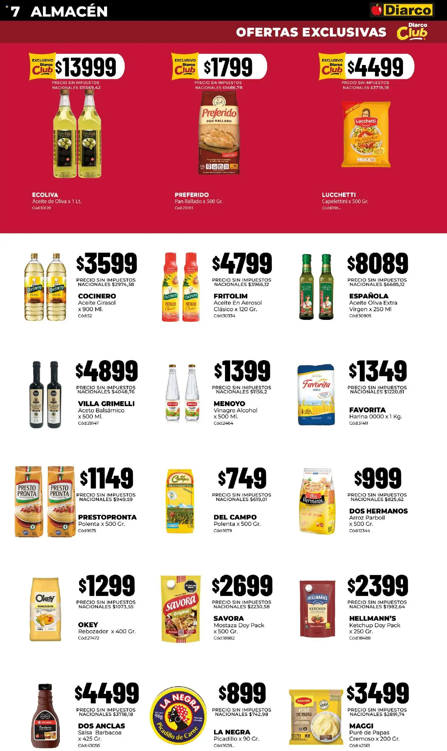 Diarco - Ofertas en Sur (Pueblo) │ válido desde el 14/09/2026 | Página: 7 | Productos: Vinagre, Ketchup, Papas, Alcohol
