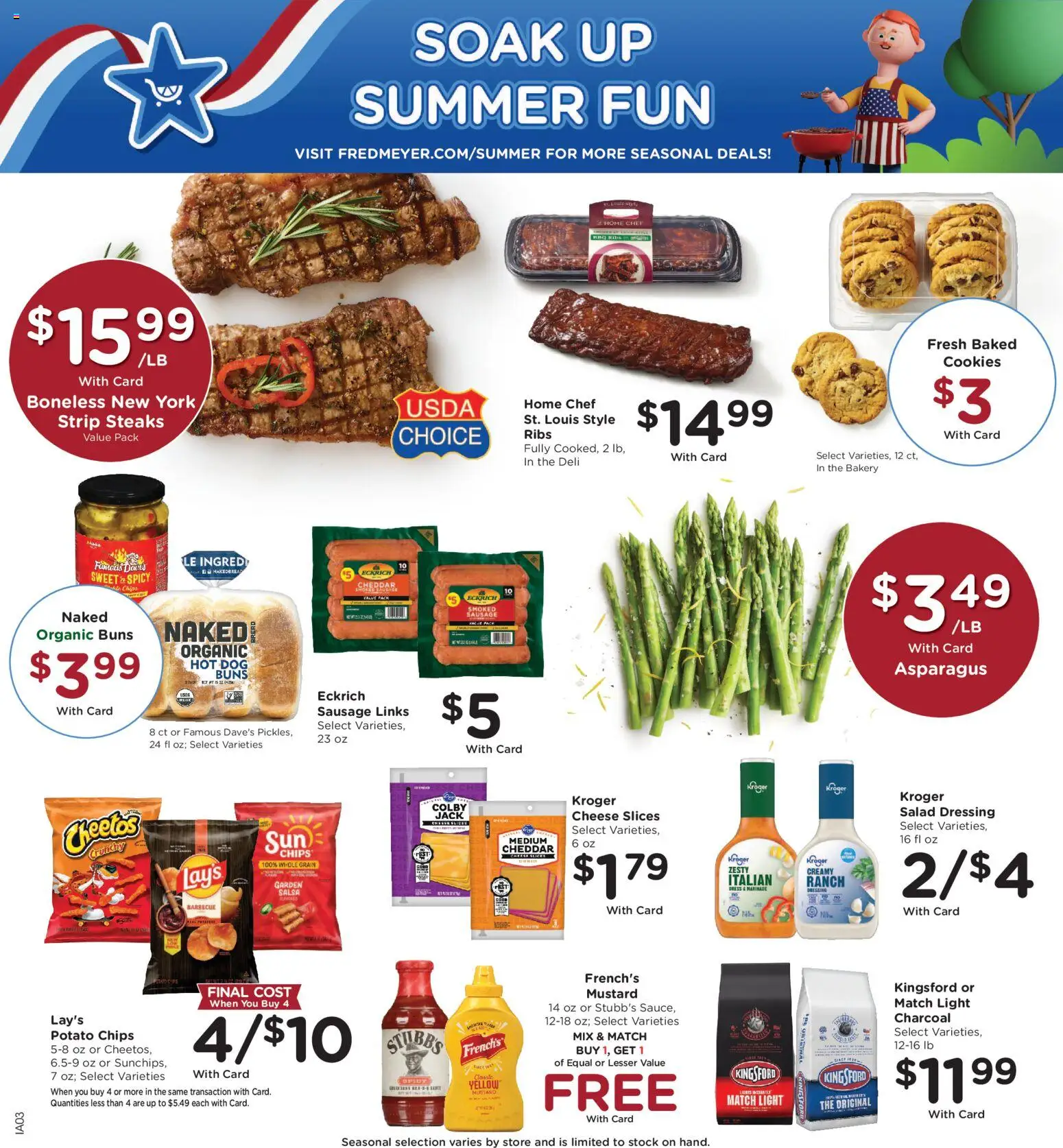 Fred Meyer Weekly Ad - valid from 07/22/2026 | Page: 8 | Products: Bakery, Chips, Sausage, Dress