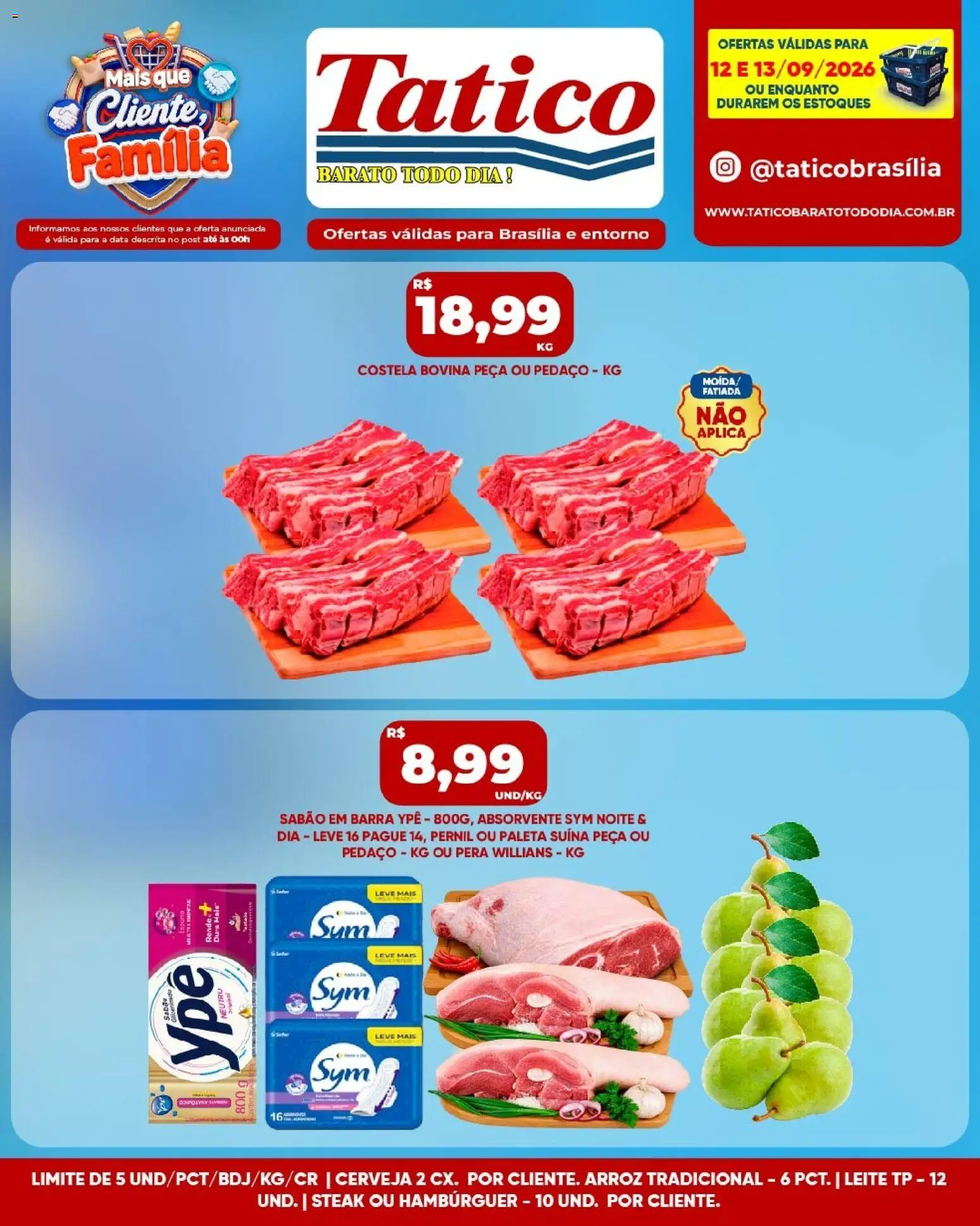 Tatico Folheto - válido de 12/09/2026 | Página: 9 | Produtos: Steak, Sabão, Arroz, Hambúrguer