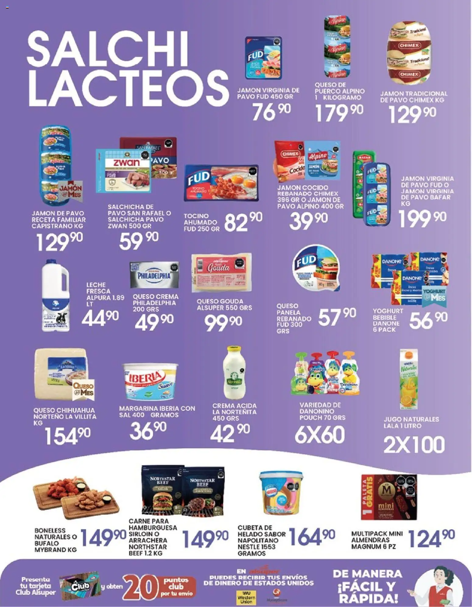 Nuevas ofertas de Alsuper válidas en toda la República Mexicana desde el 05.05.2026. ¡Encuentra las mejores ofertas en Alsuper folleto SALTILLO! | Página: 3 | Productos: Sal, Queso crema, Queso, Jugo