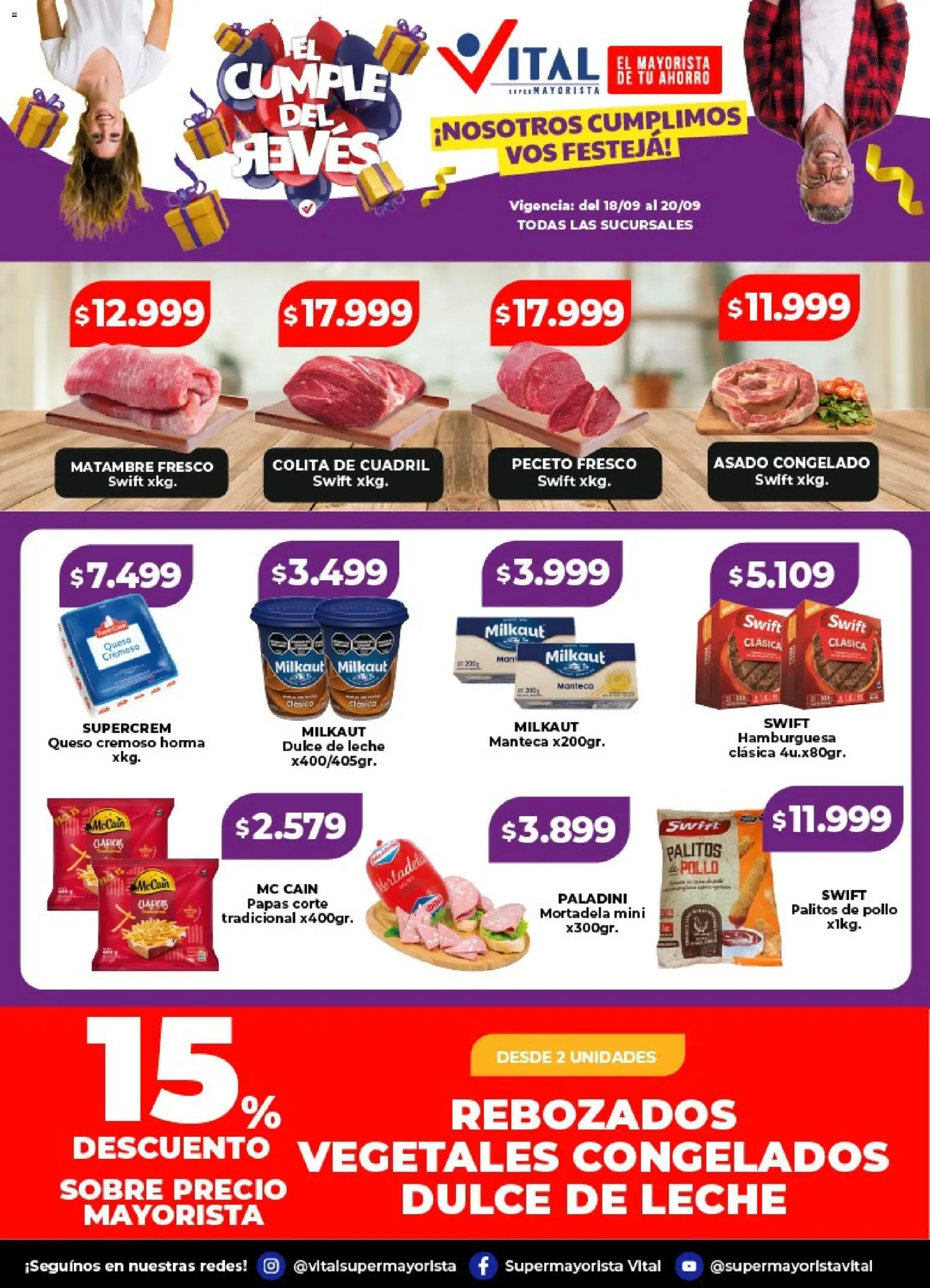 Vital - Ofertas fin Abasto │ válido desde el 18/09/2026 | Página: 2 | Productos: Sobre, Pollo, Dulce de leche, Papas