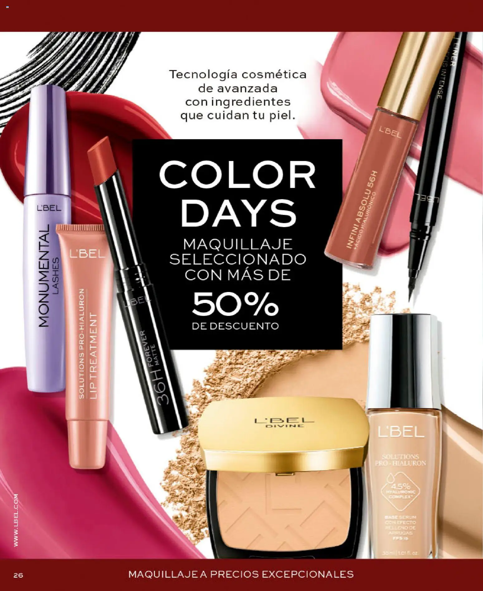 Catálogo L'Bel válido desde 09/09/2026 | Página: 26 | Productos: Ingredientes, Maquillaje