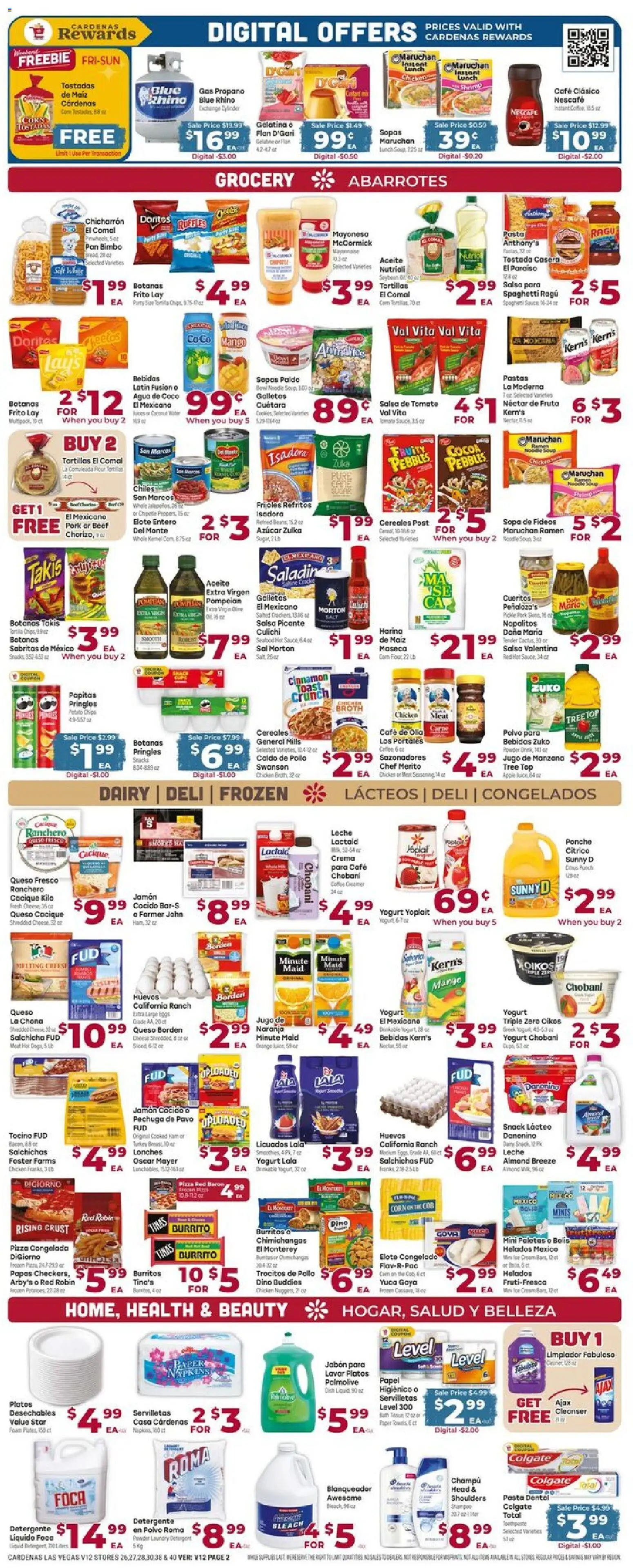 Cardenas Weekly Ad - valid from 07/22/2026 | Page: 2 | Products: Corn, Cheese, Pizza, Mango