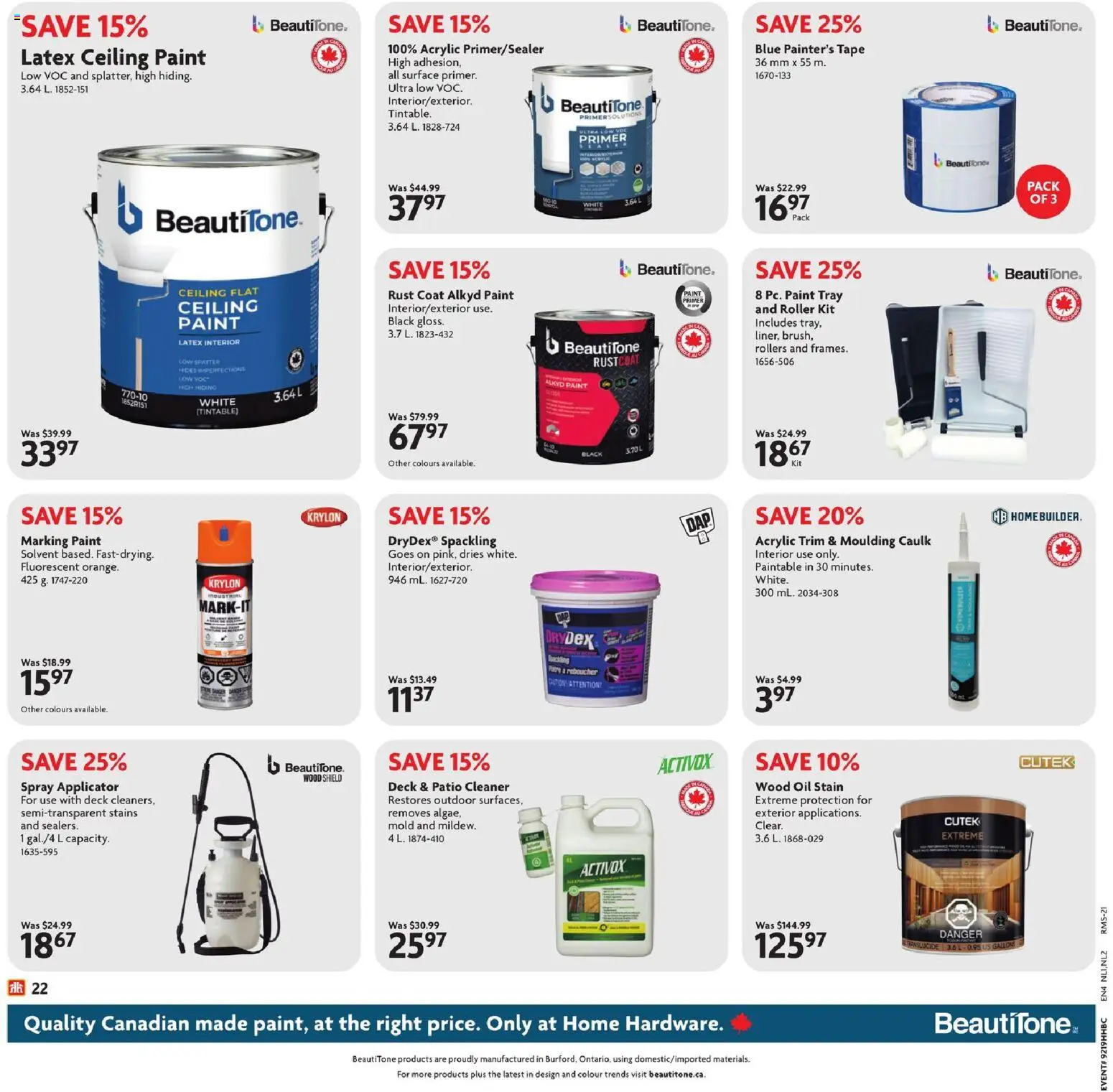 Home Hardware flyer valid from 07.05.2026 | Page: 23 | Products: Oil, Coat