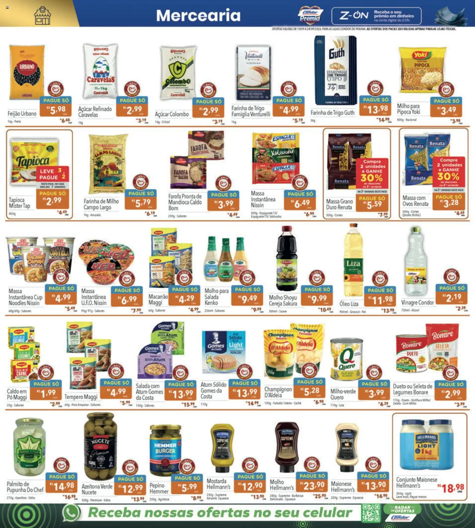 Supermercados Condor Folheto - válido de 10/09/2026 | Página: 2 | Produtos: Feijão, Óleo, Massa, Milho