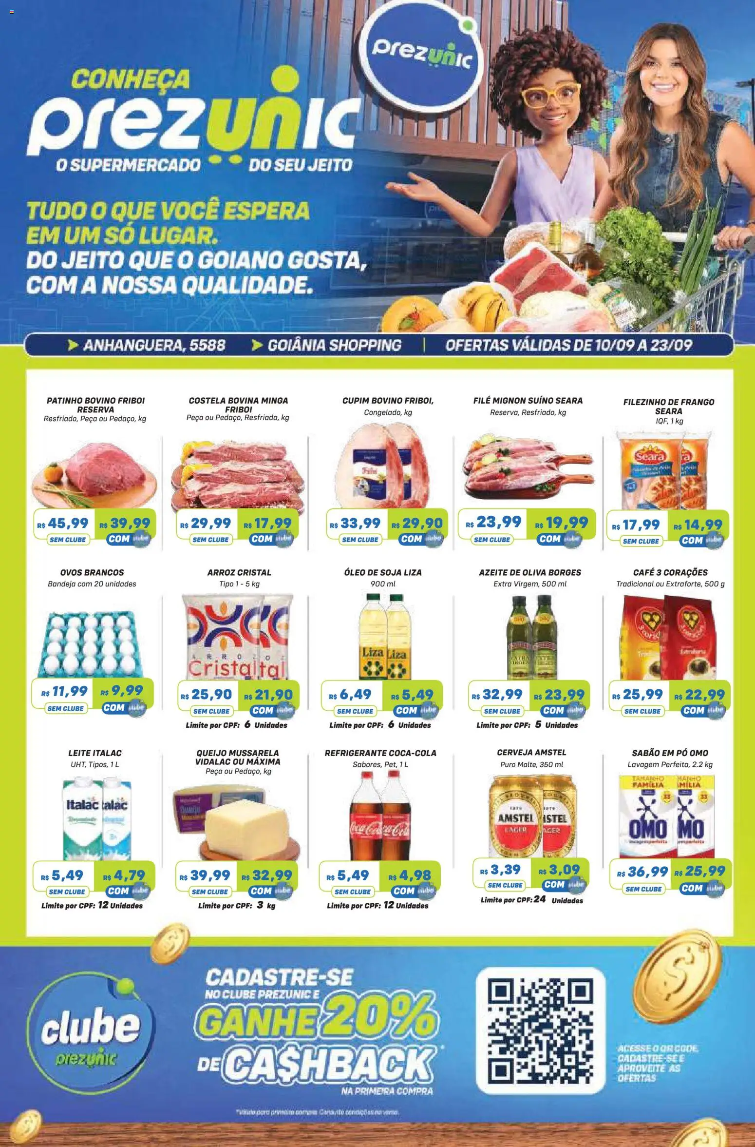 Prezunic Folheto - válido de 10/09/2026 | Página: 1 | Produtos: Costela bovina, Ovos, Café, Sabão em pó omo