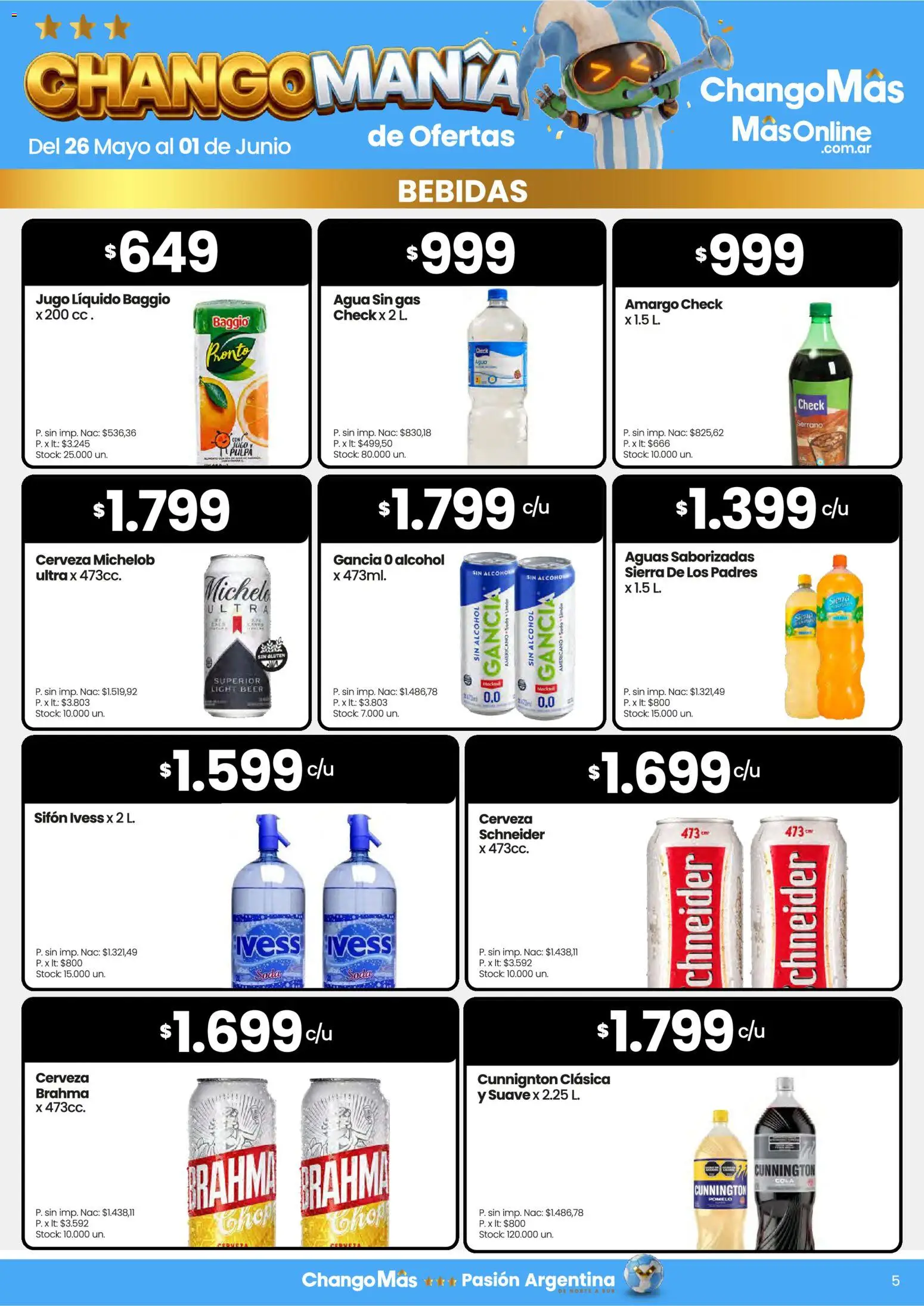 Punto Mayorista catálogo │ válido desde el 26.05.2026 | Página: 5 | Productos: Soda, Pomelo, Jugo, Cerveza