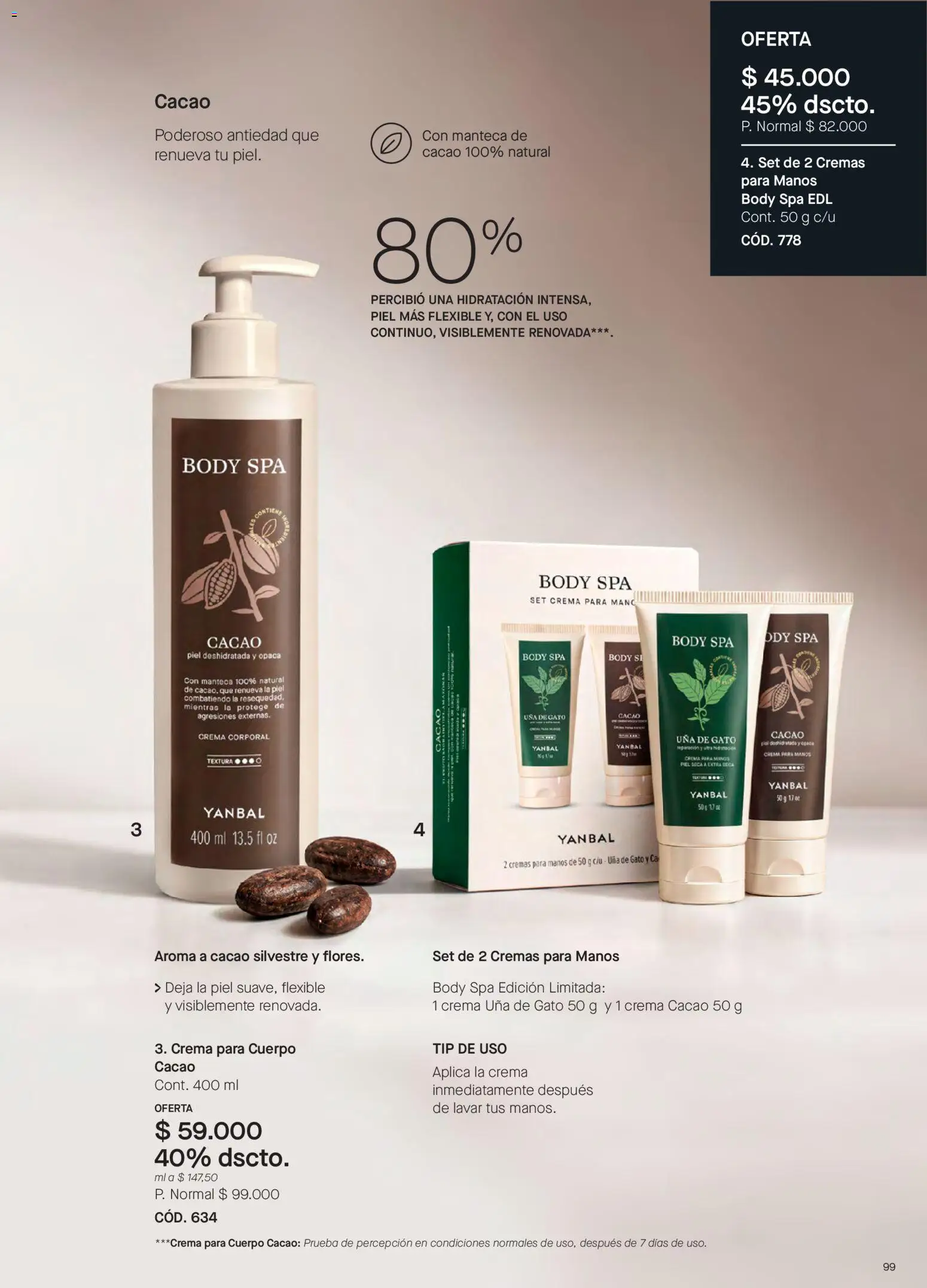 Yanbal revista - valida desde el 15/08/2026 | Página: 99 | Productos: Crema, Crema para manos, Manteca, Pera