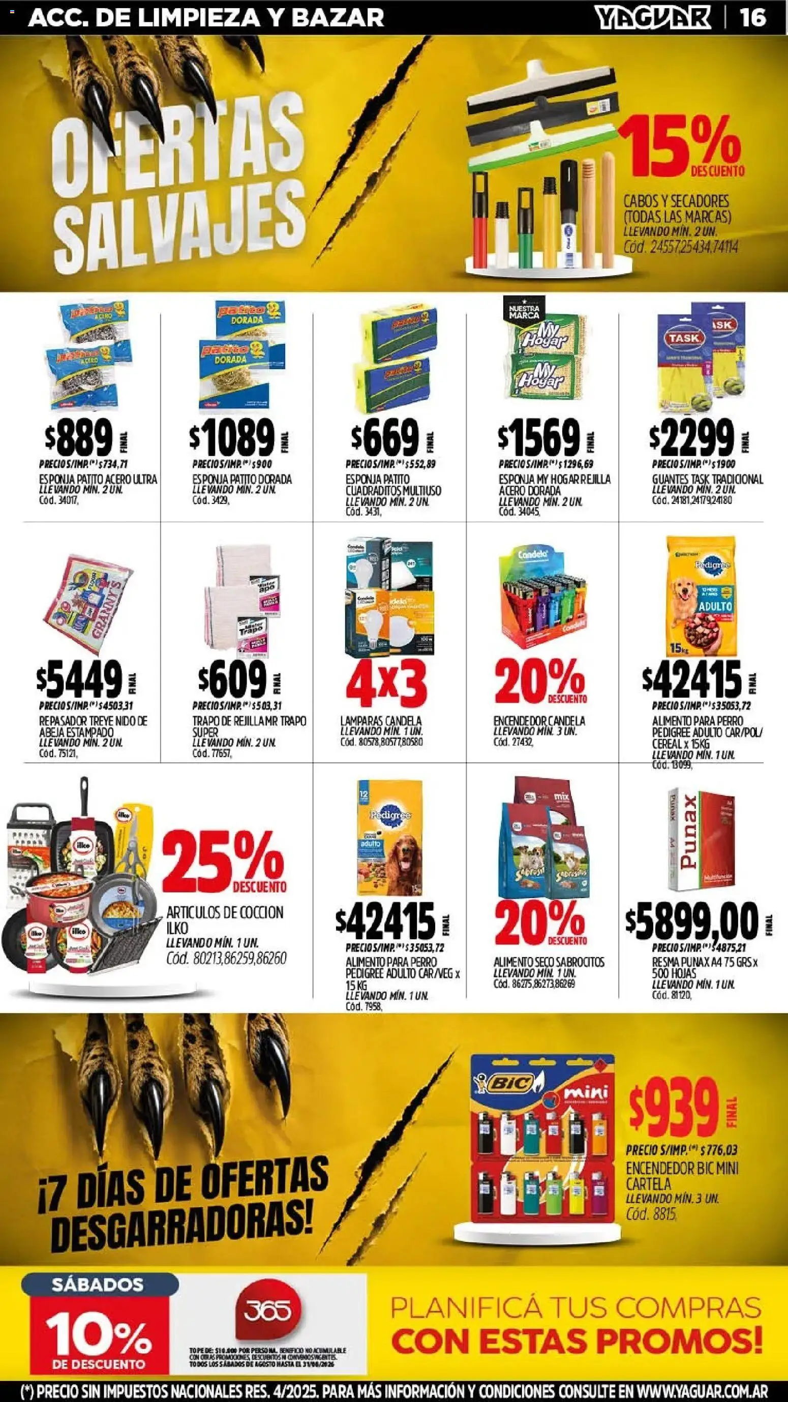 Yaguar - Oferta Semanal Mar del Plata │ válido desde el 10/08/2026 | Página: 17 | Productos: Encendedor, Esponja, Lámparas, Guantes