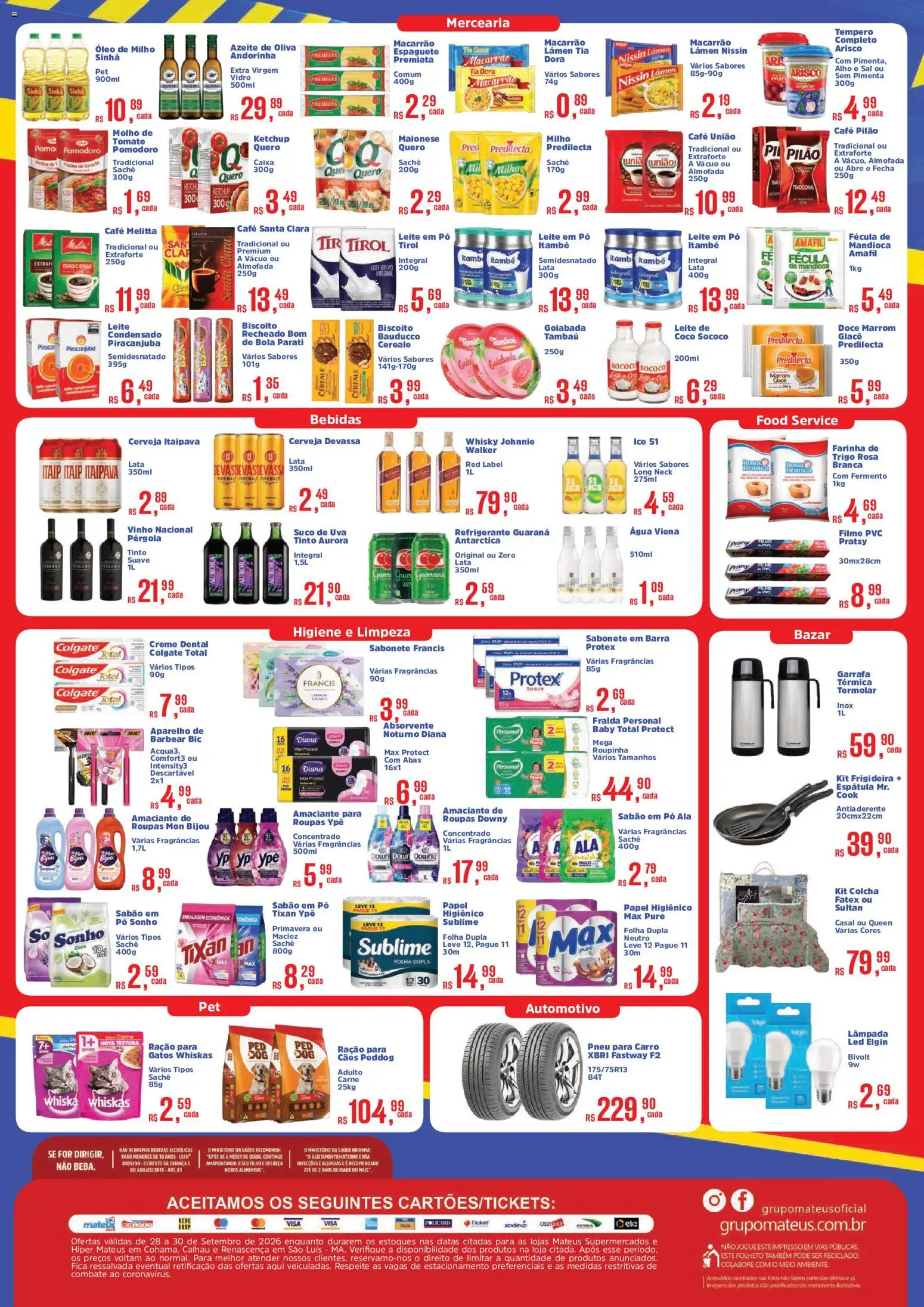 Mateus Folheto - válido de 28/09/2026 | Página: 2 | Produtos: Espaguete, Bebidas, Óleo, Carne