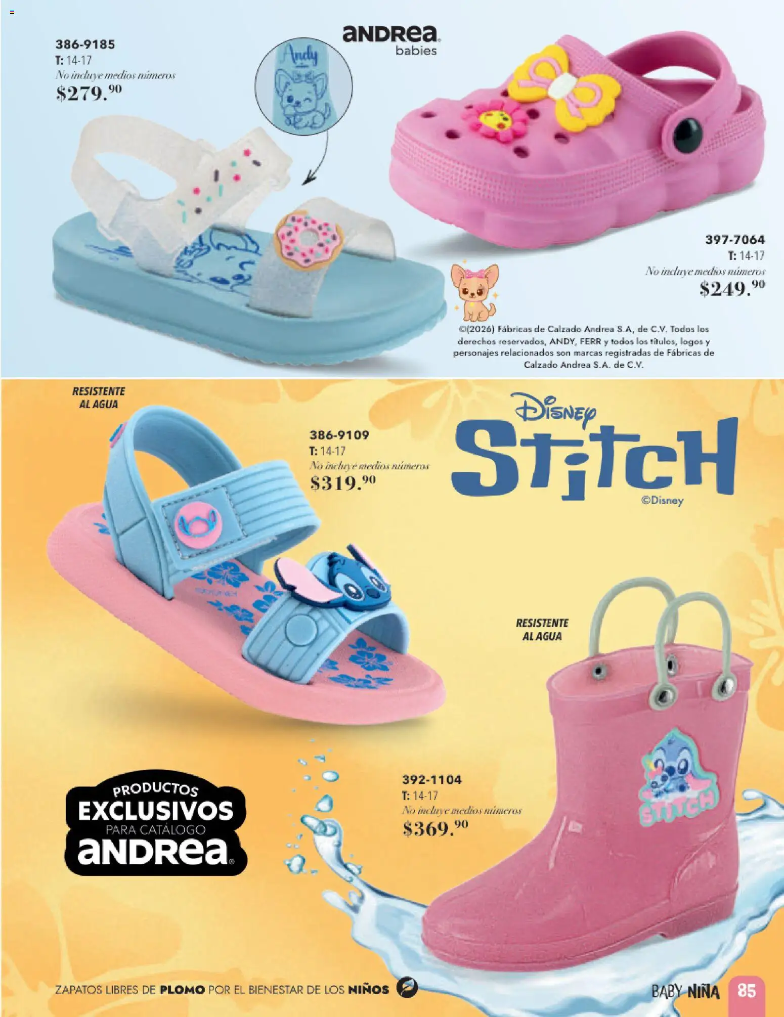 Nuevas ofertas de Andrea válidas en toda la República Mexicana desde el 24.05.2026. ¡Encuentra las mejores ofertas en Andrea catálogo Infantil Baby! | Página: 9 | Productos: Zapatos, Agua