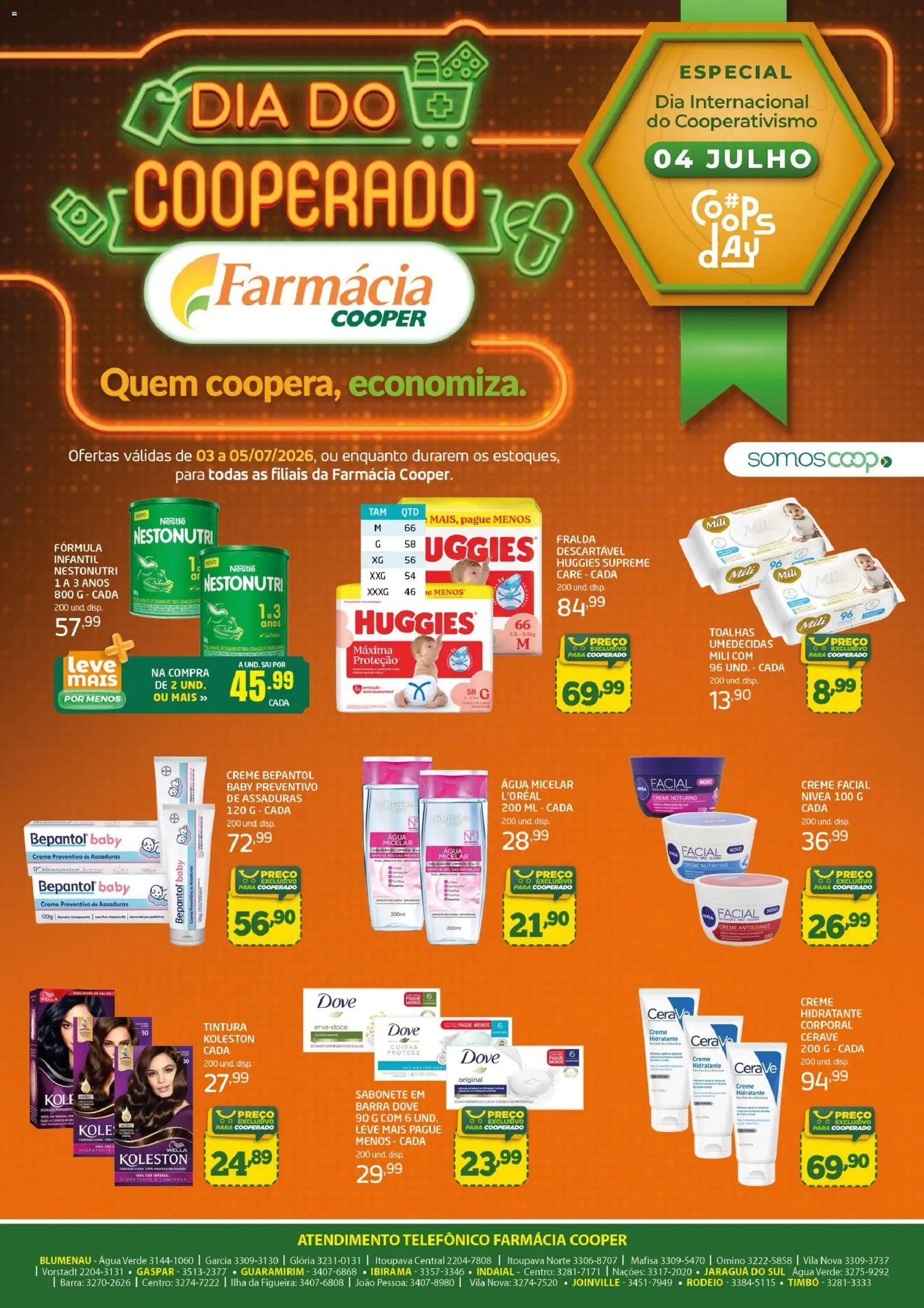 Cooper Folheto - válido de 03/07/2026 | Página: 1 | Produtos: Água micelar, Creme, Fórmula infantil, Dove
