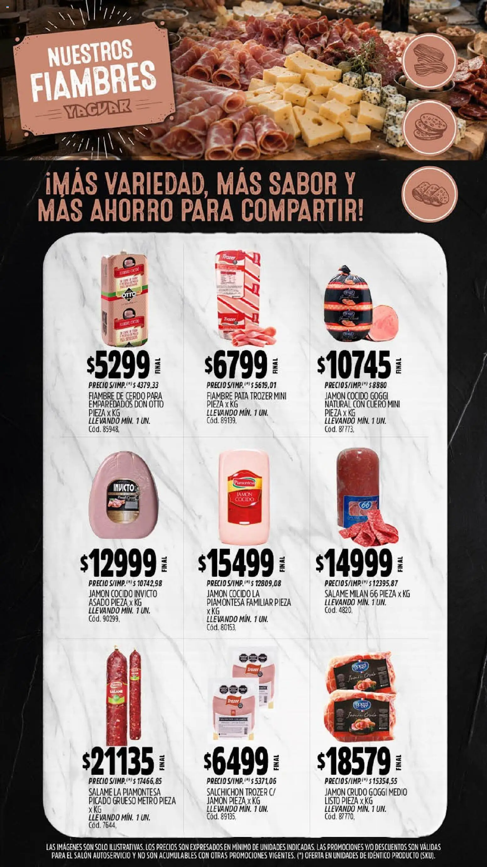 Yaguar - Oferta Semanal Córdoba │ válido desde el 14/09/2026 | Página: 9 | Productos: Jamón cocido, Jamón crudo, Jamón, Salame