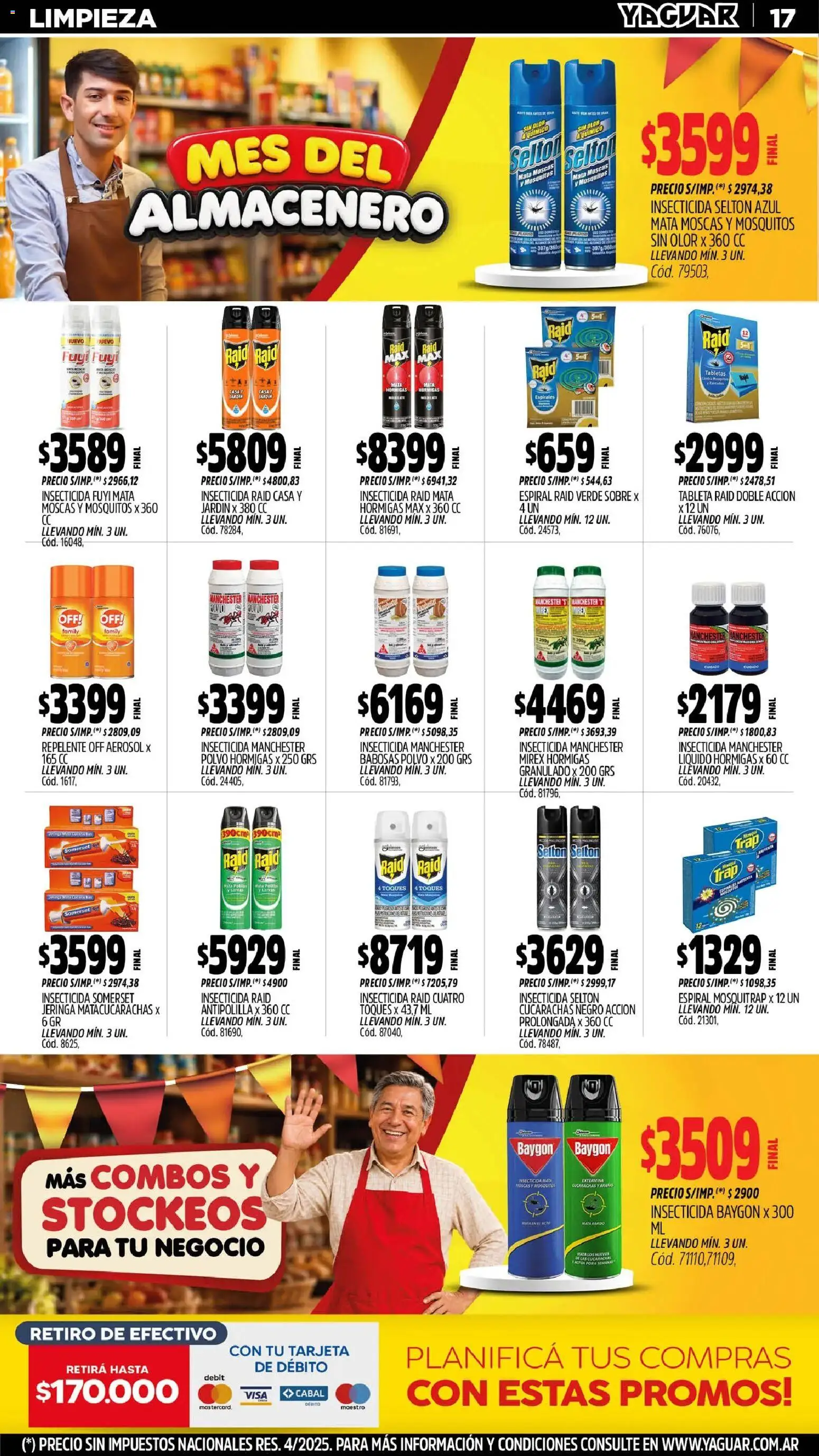 Yaguar - Oferta Semanal Neuquen │ válido desde el 31/08/2026 | Página: 17 | Productos: Mata moscas, Tableta, Insecticida, Sobre