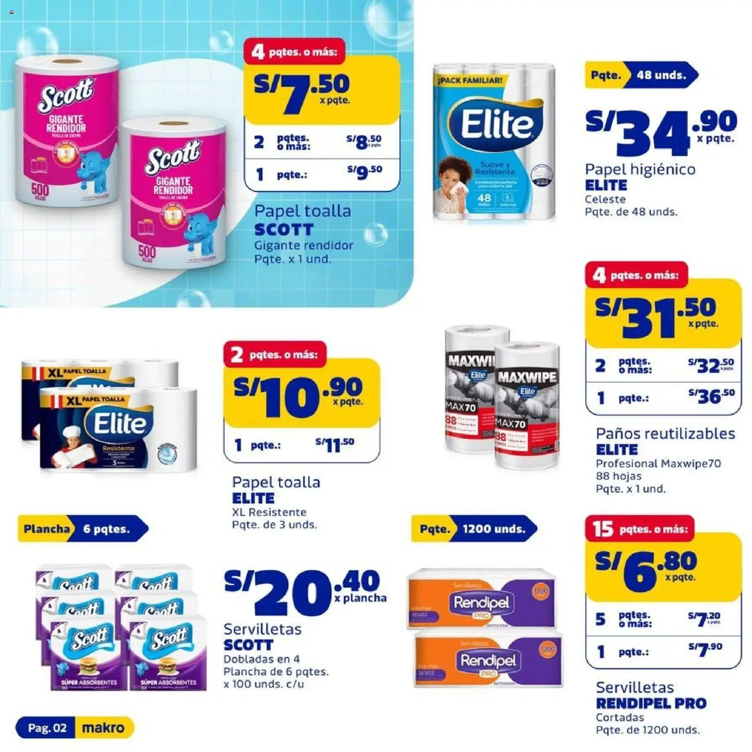 Catálogo Makro válido desde 13/08/2026 | Página: 2 | Productos: Papel higiénico, Plancha, Toalla