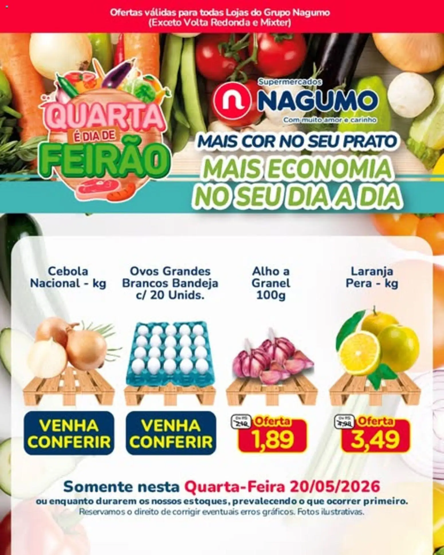 Nagumo Folheto - válido de 20.05.2026 | Página: 1 | Produtos: Pera, Alho, Ovos, Bandeja