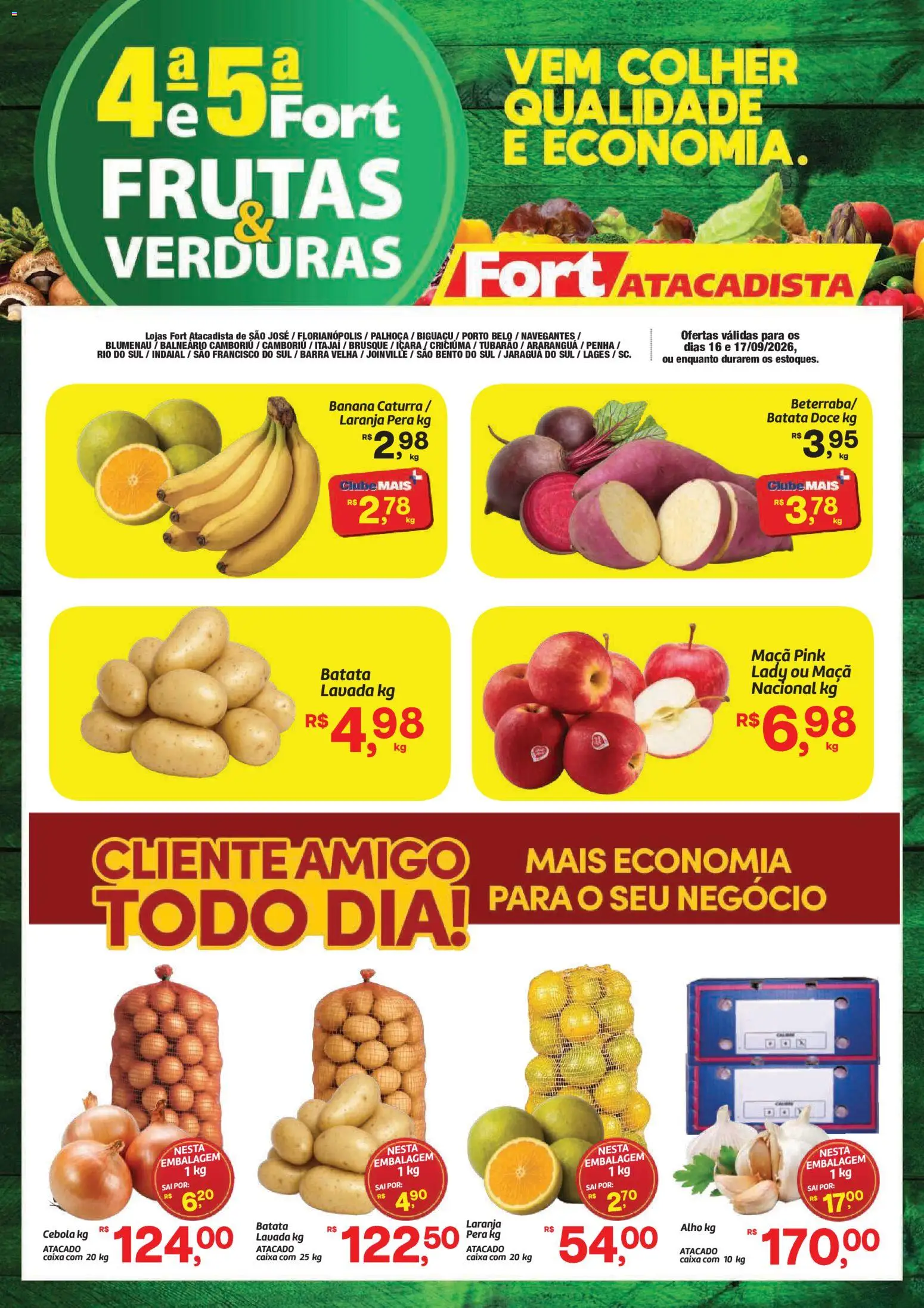 Fort Atacadista Folheto - válido de 16/09/2026 | Página: 1 | Produtos: Frutas, Pera, Cebola, Caixa