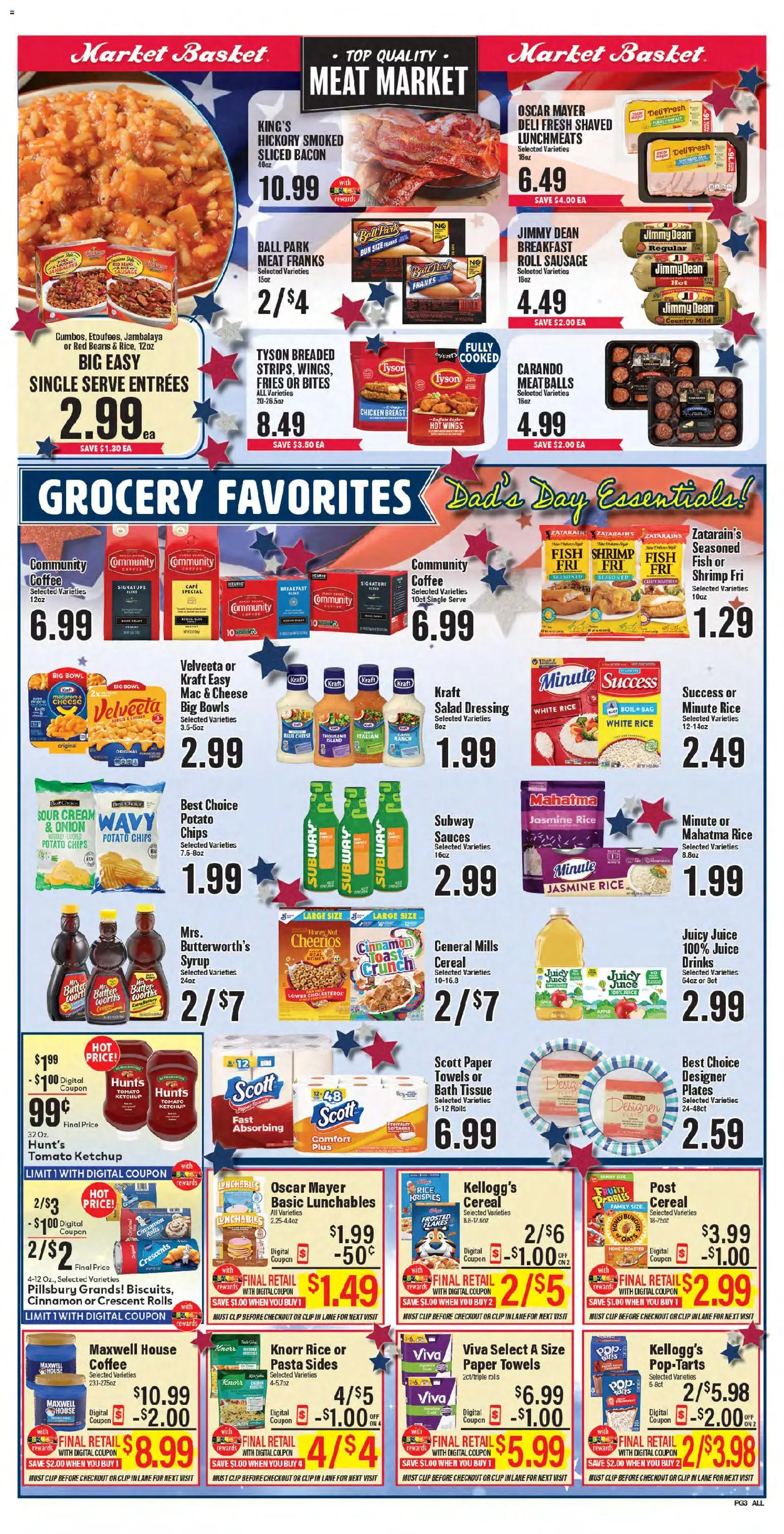 Market Basket Weekly Ad - valid from 17.06.2026 | Page: 5 | Products: Coffee, Pork, Pasta, Cream
