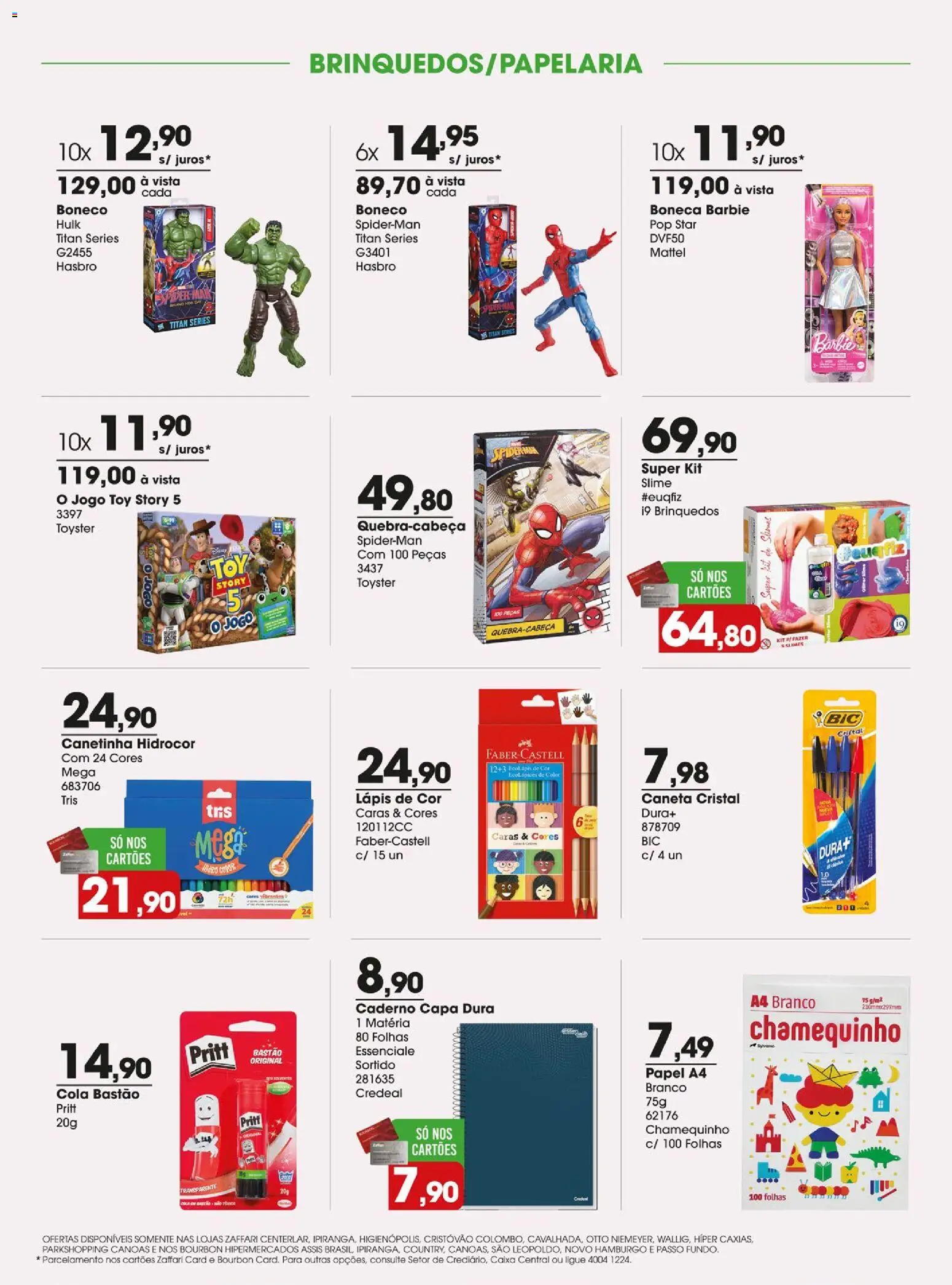 Zaffari Folheto - válido de 31/07/2026 | Página: 11 | Produtos: Lápis de cor, Caneta, Caixa, Caderno