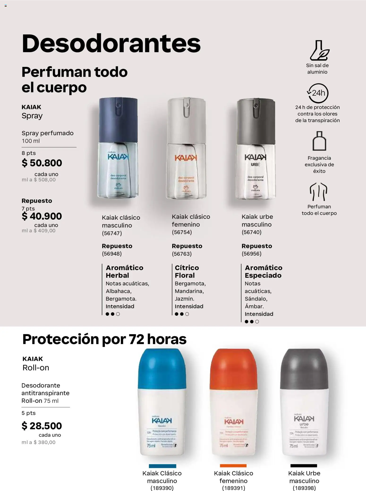 Natura revista - valida desde el 01/07/2026 | Página: 130 | Productos: Sal, Fragancia, Desodorante, Antitranspirante