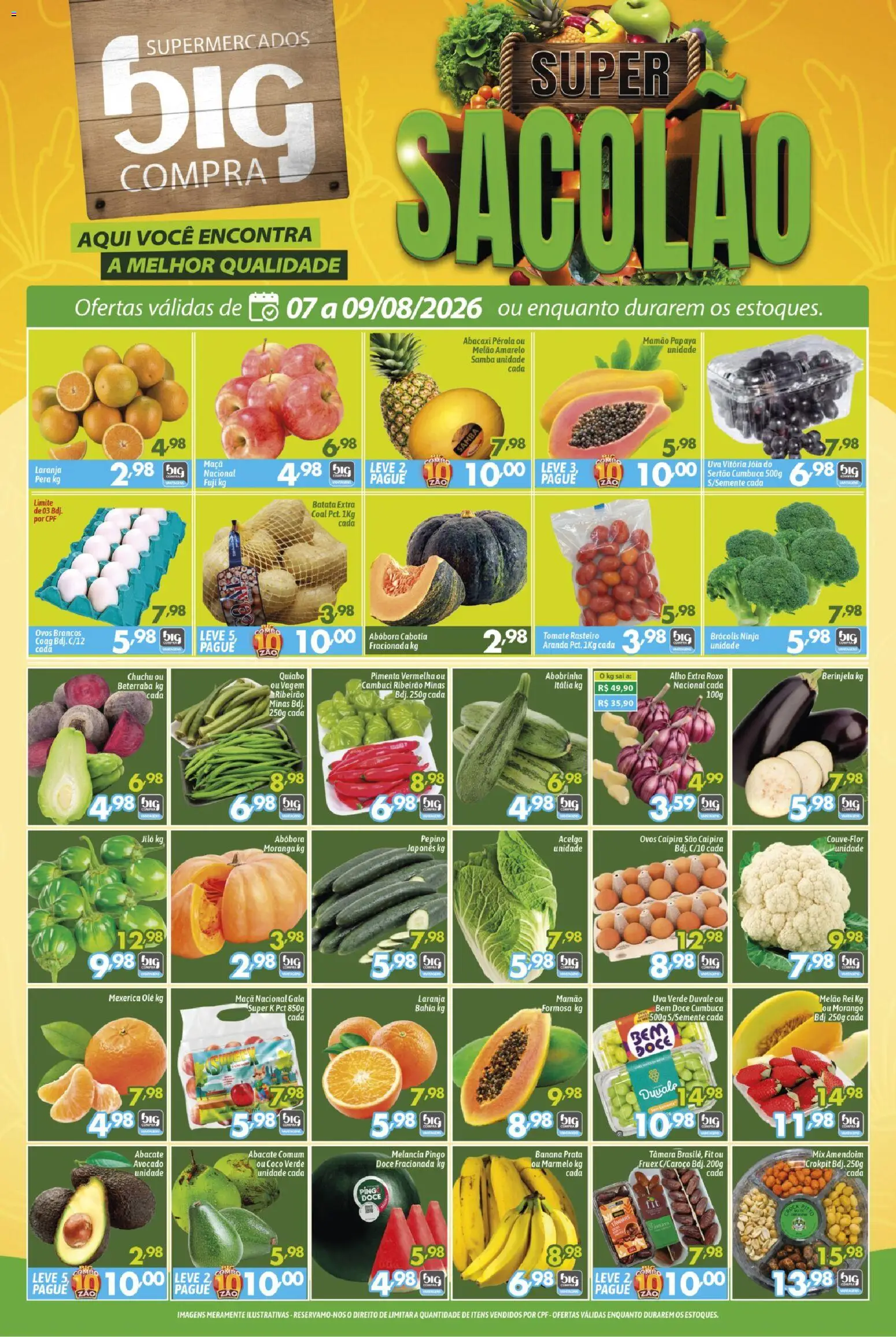 Big Compra Folheto - válido de 07/08/2026 | Página: 1 | Produtos: Coco, Pera, Berinjela, Doce