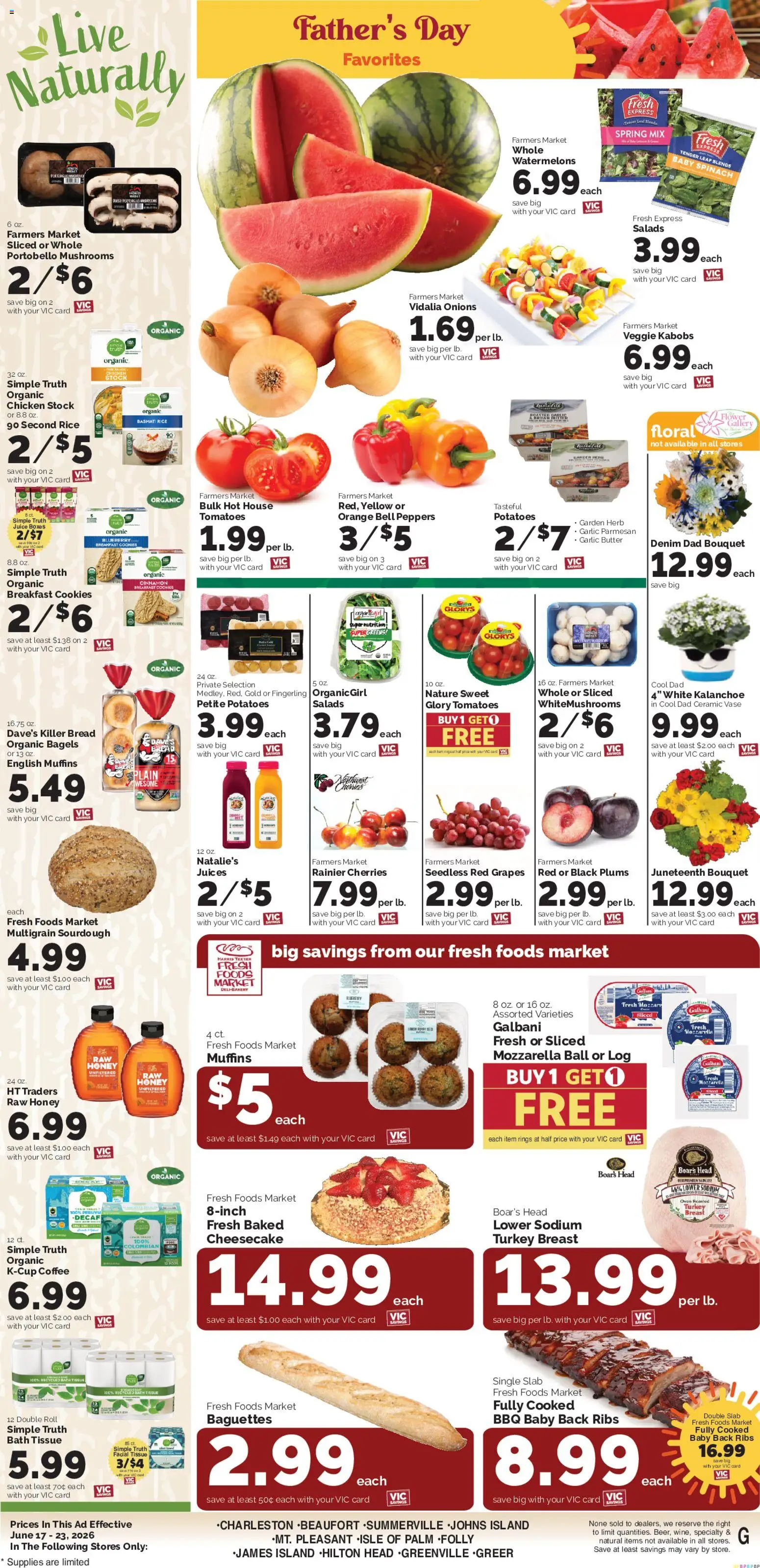Harris Teeter Weekly Ad - SC - valid from 17.06.2026 | Page: 13 | Products: Peppers, Mushrooms, Garlic, Greens