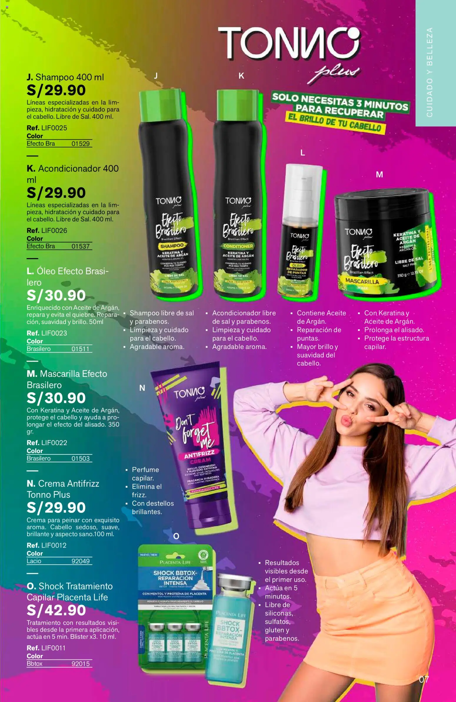Catálogo Leonisa válido desde 04/08/2026 | Página: 7 | Productos: Shampoo, Acondicionador, Crema, Perfume