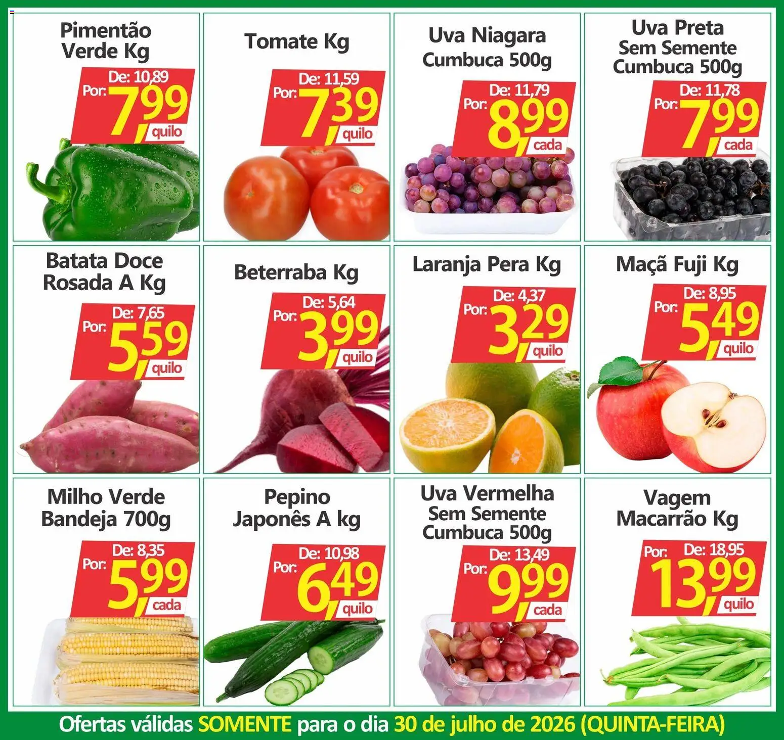 Big Supermercados Folheto - válido de 30/07/2026 | Página: 2 | Produtos: Beterraba, Pimentão, Vagem, Batata