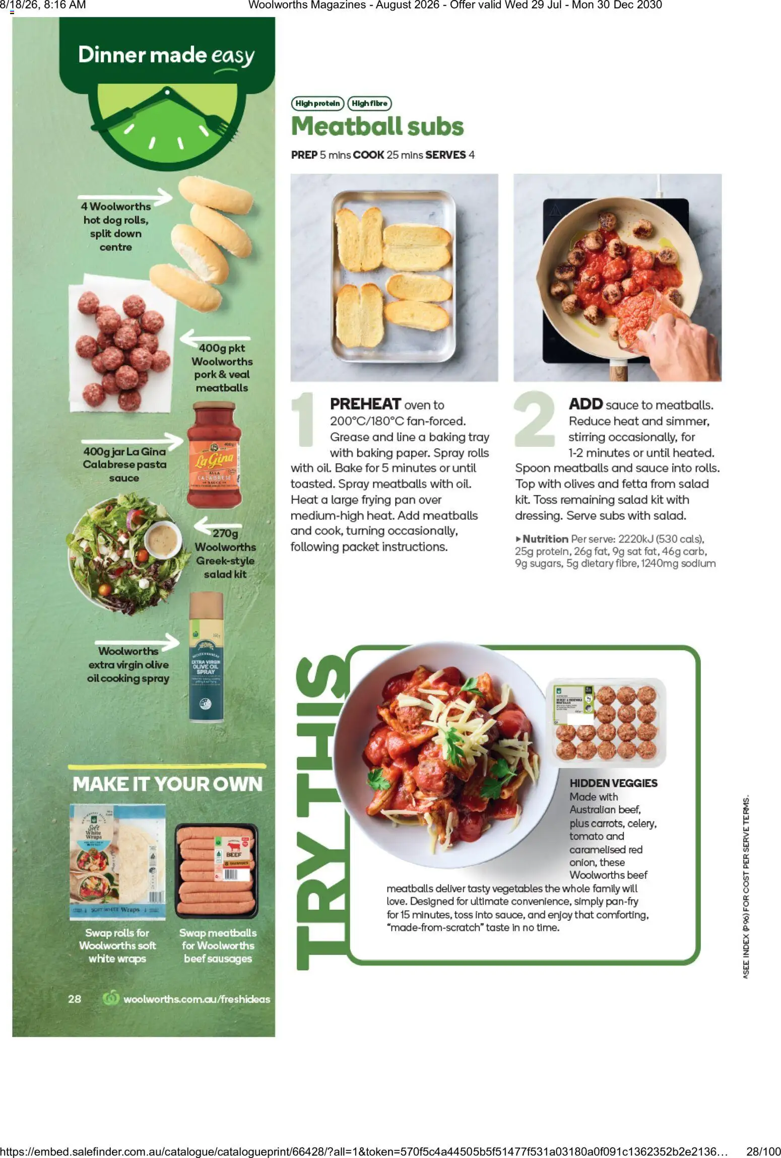 Woolworths catalogue - valid from 01/08/2026 | Page: 28 | Products: Oil, Veal, Pork, Oven