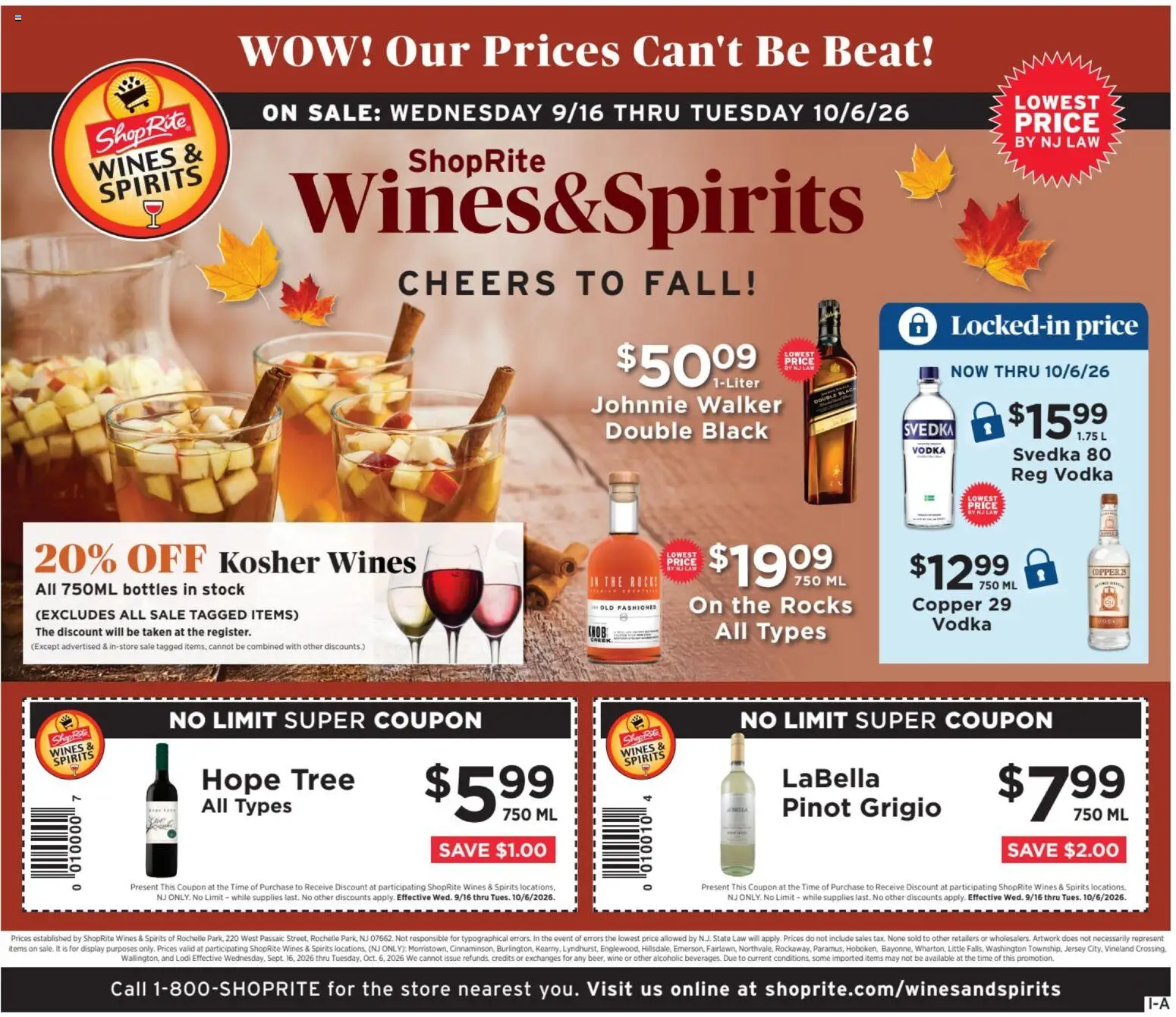 ShopRite Wine & Spirits - valid from 09/16/2026 | Page: 1 | Products: Wine, Vodka