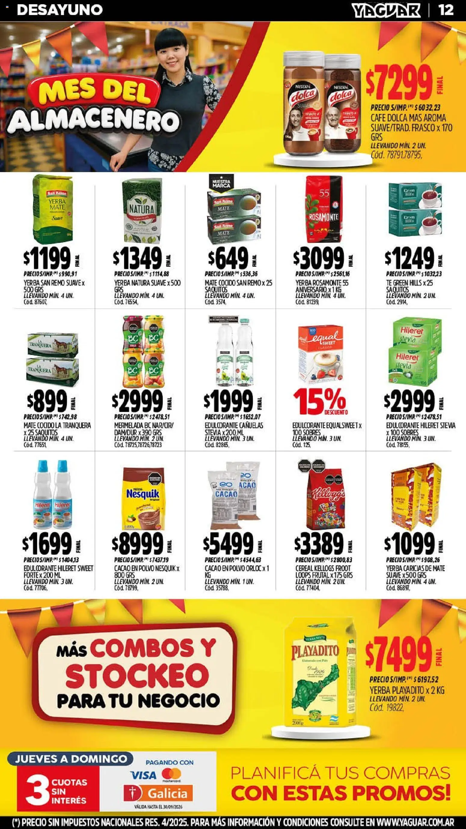 Yaguar - Oferta Semanal Misiones │ válido desde el 07/09/2026 | Página: 12 | Productos: Frasco, Té, Mate cocido, Cacao