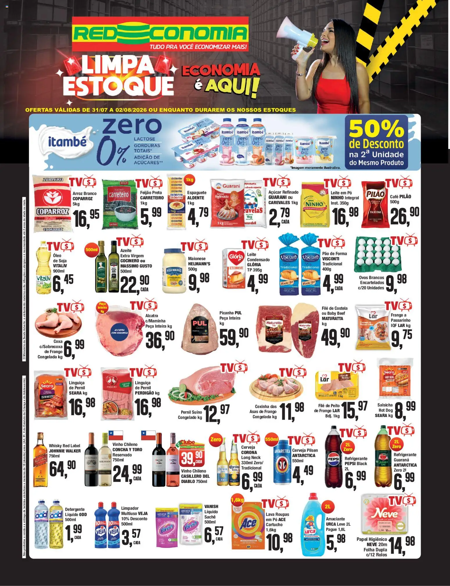 RedEconomia Folheto - válido de 31/07/2026 | Página: 1 | Produtos: Óleo, Vinho, Refrigerante, Maionese