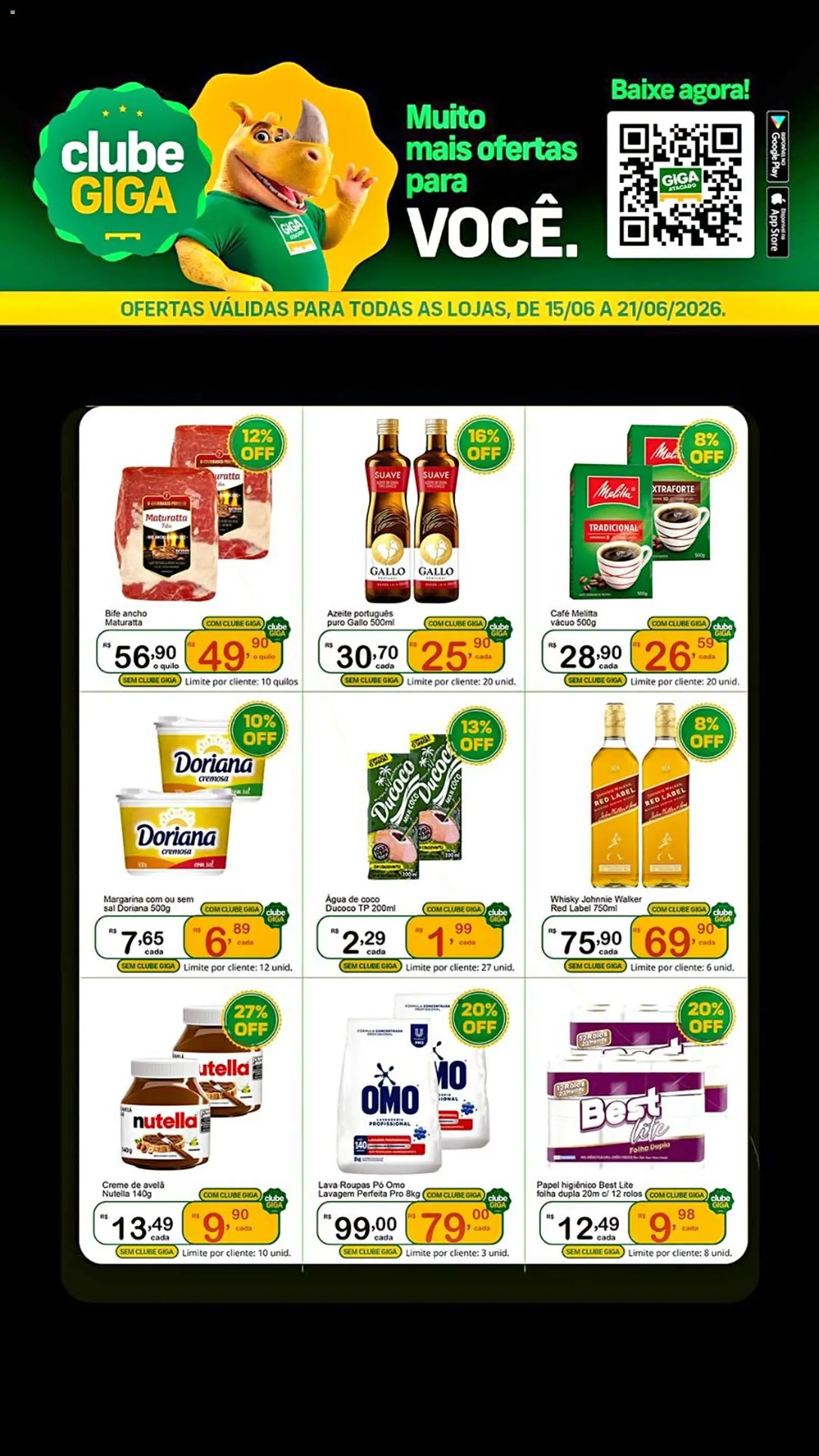 GIGA Atacado Folheto - válido de 15.06.2026 | Página: 1 | Produtos: Pó, Doriana, Café, Margarina