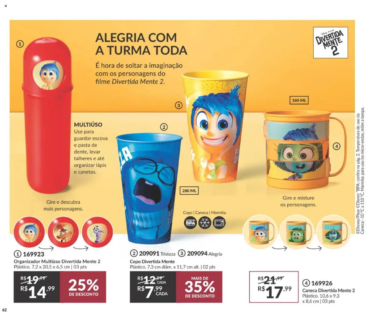 Avon Folheto - válido de 01/09/2026 | Página: 62 | Produtos: Escova, Talheres, Lápis, Caneca