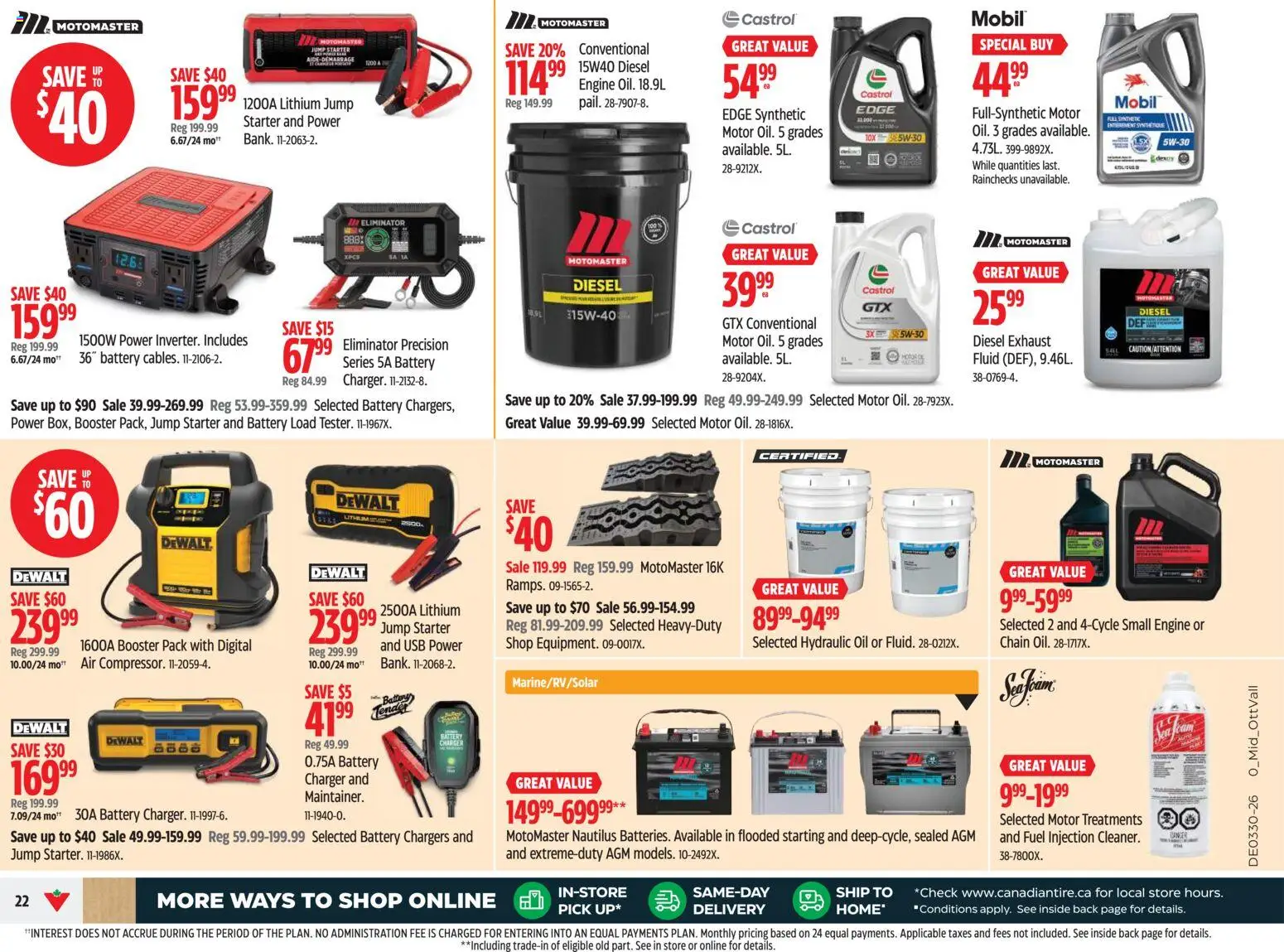 Canadian Tire flyer valid from Jul 23, 2026 | Page: 22 | Products: Battery, Oil