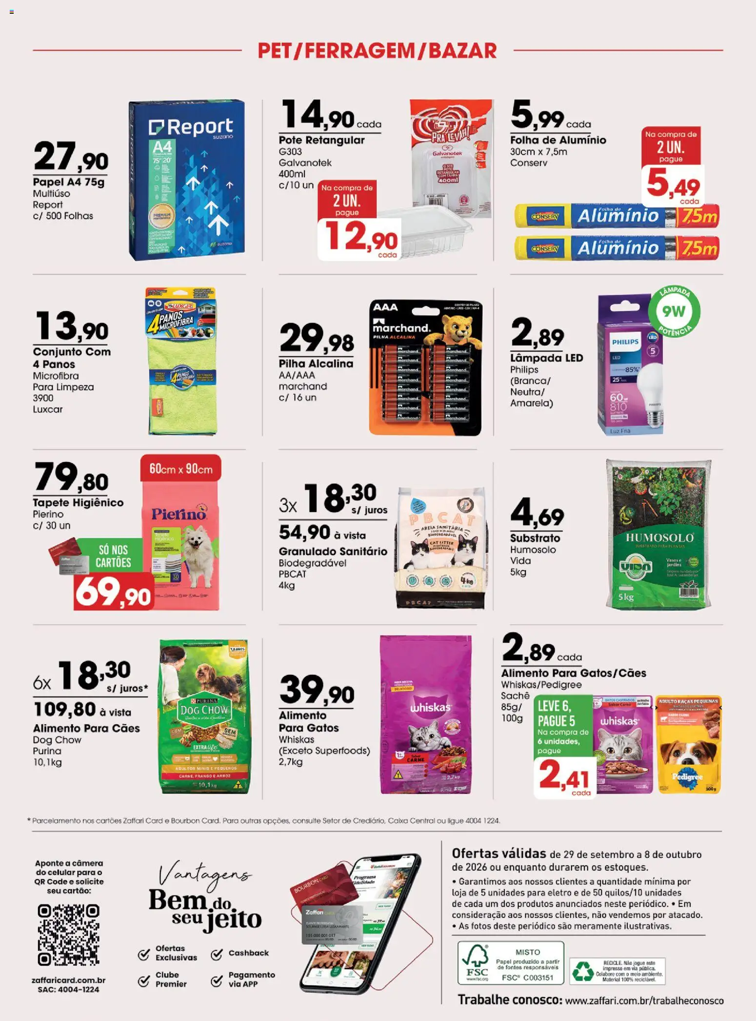 Zaffari Folheto - válido de 29/09/2026 | Página: 14 | Produtos: Areia, Tapete, Carne, Câmera