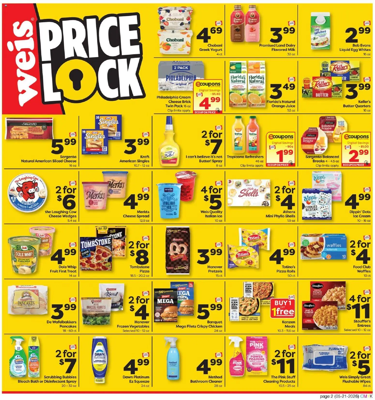 Weis Monthly Savings - valid from 21.05.2026 | Page: 2 | Products: Clip, Milk, Yogurt, Pizza