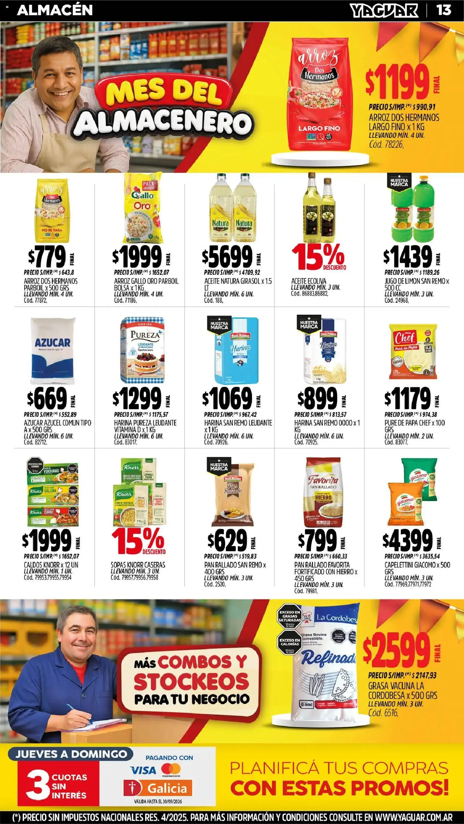 Yaguar - Oferta Semanal Mar del Plata │ válido desde el 31/08/2026 | Página: 13 | Productos: Papa, Carne, Tomate, Limón