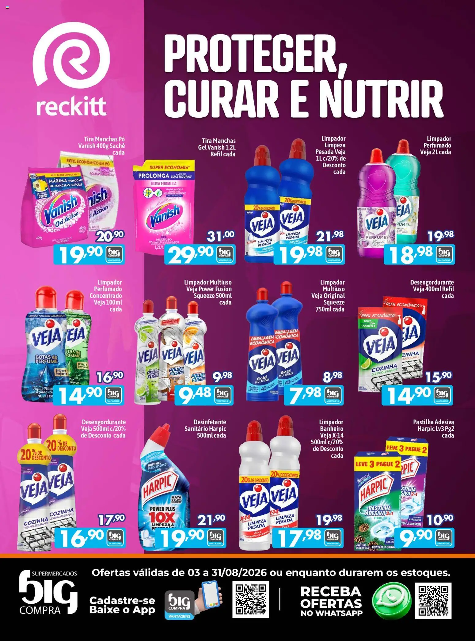 Big Compra Folheto - válido de 03/08/2026 | Página: 16 | Produtos: Tira manchas, Algodão, Vanish, Desinfetante