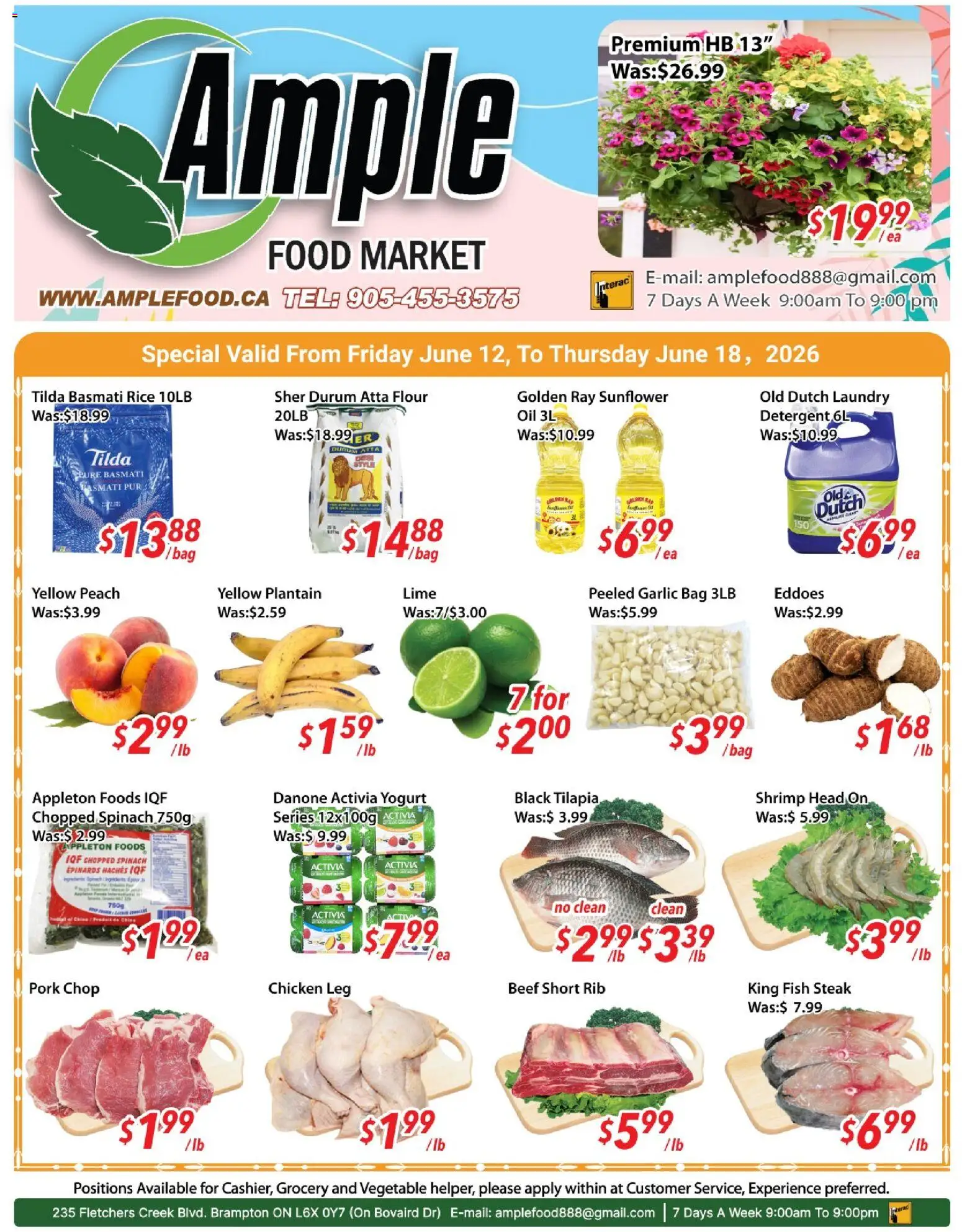 Ample Food Market flyer valid from 12.06.2026 | Page: 1 | Products: Beef, Bag, Oil, Chicken
