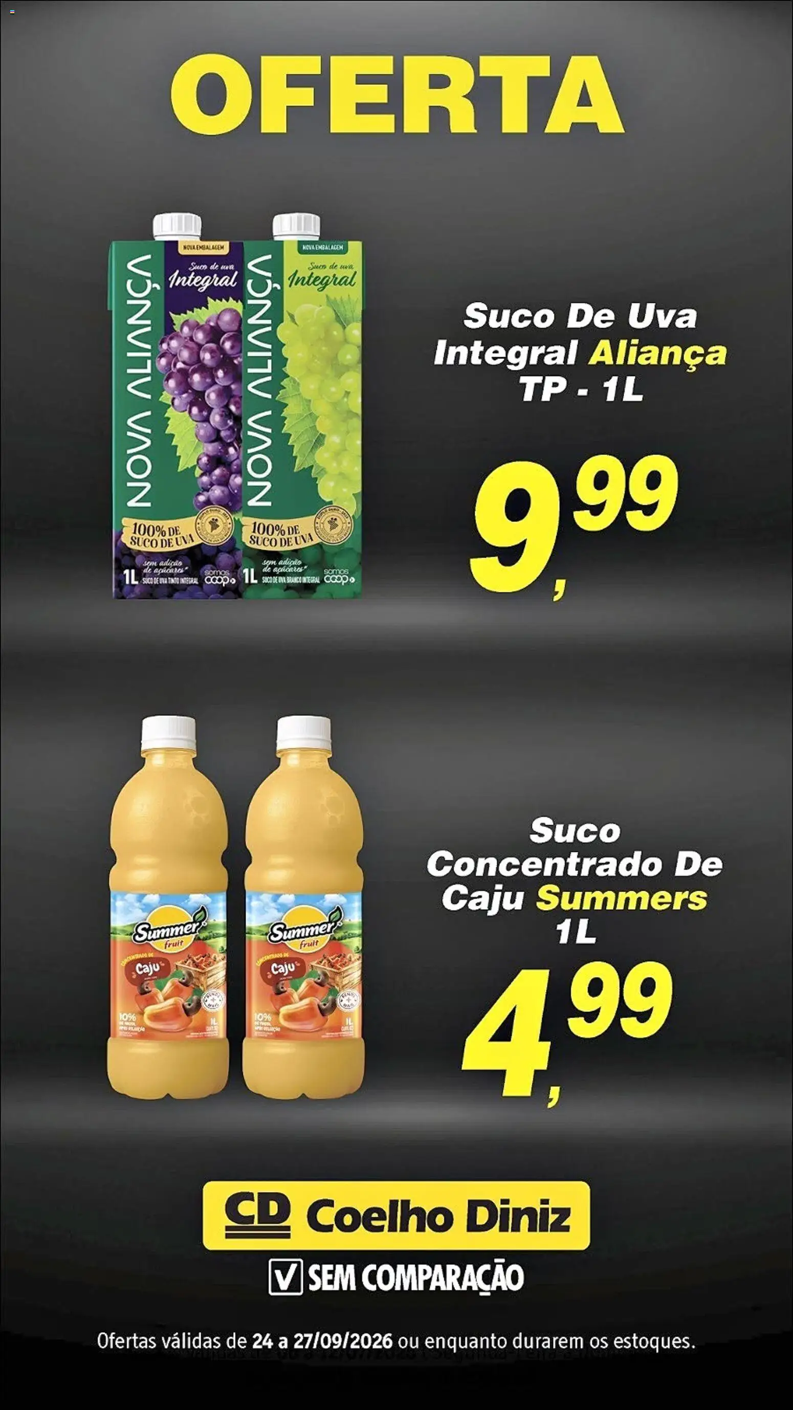Coelho Diniz Folheto - válido de 24/09/2026 | Página: 4 | Produtos: Caju, Uva, Suco, Coelho