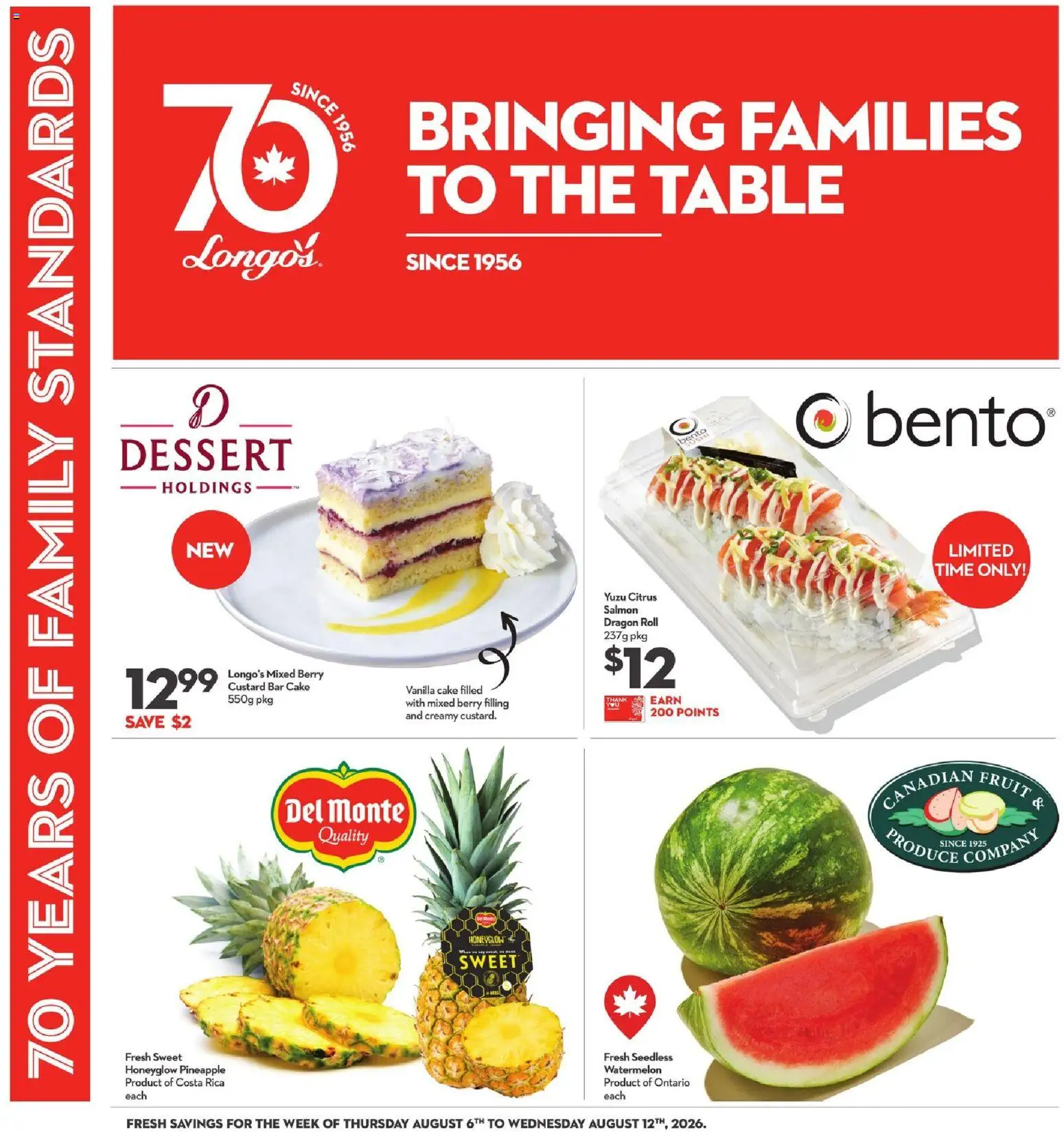 Longo's flyer valid from Aug 6, 2026 | Page: 10 | Products: Pineapple, Table