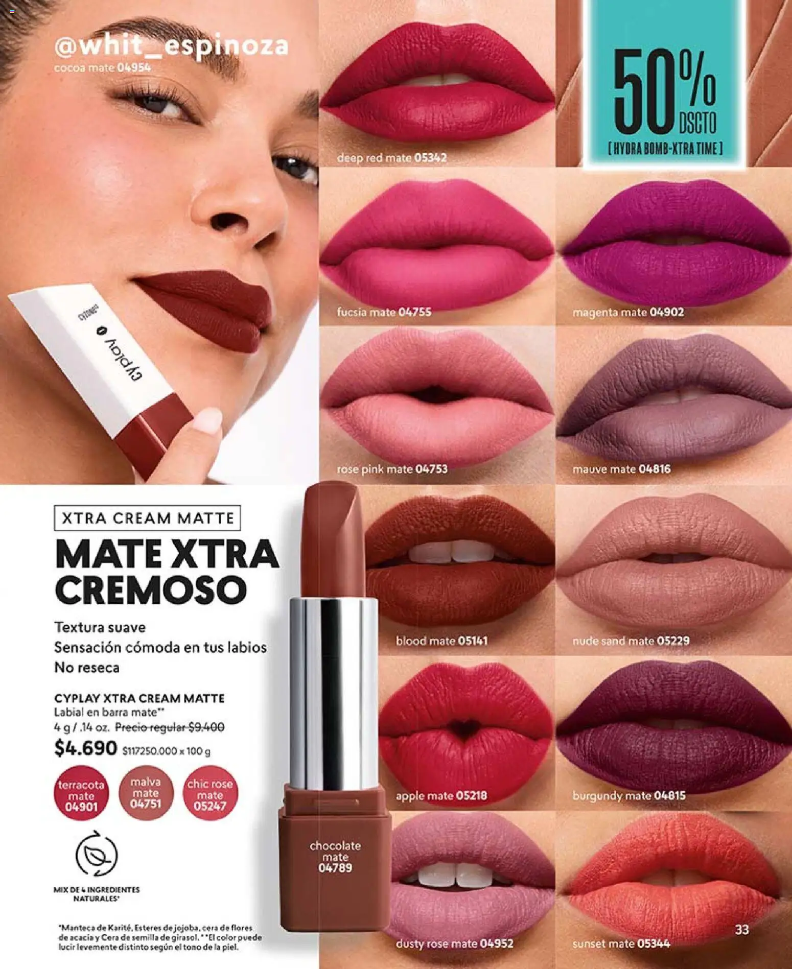 Catálogo CyZone Campaña 6 │ válido desde el 31.03.2026 | Página: 33 | Productos: Cera, Mate, Manteca, Labial
