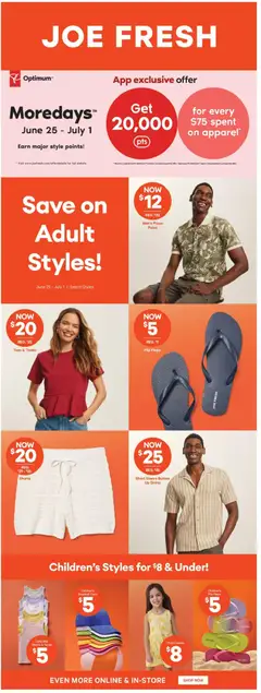 Preview of Real Canadian Superstore weekly flyer / circulaire from shop Real Canadian Superstore valid from Jun 25, 2026 | Page: 43 | Products: Flip flops, PC, Shorts
