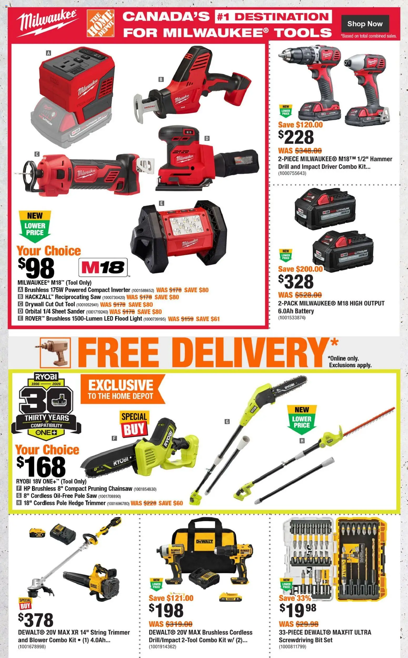 Home Depot flyer valid from Aug 6, 2026 | Page: 3 | Products: Battery