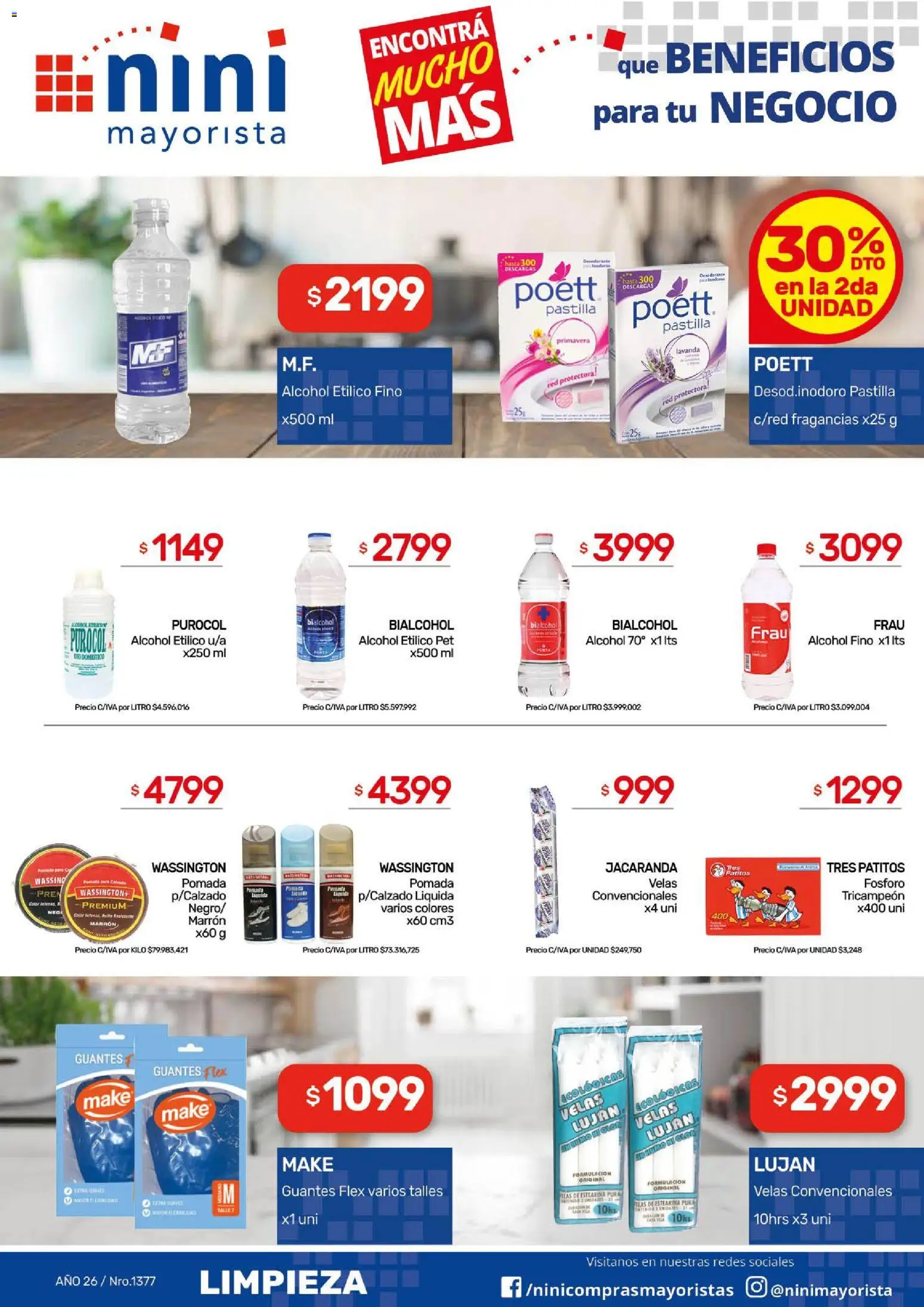 NINI Mayorista catálogo │ válido desde el 14/09/2026 | Página: 14 | Productos: Pomada, Velas, Alcohol, Guantes