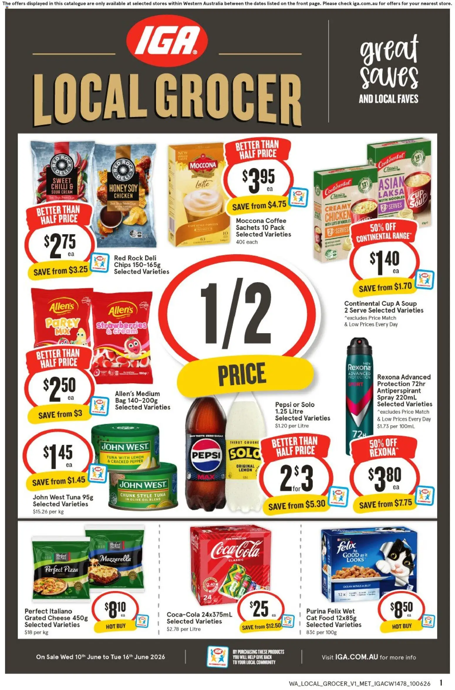 IGA catalogue - valid from 10.06.2026 | Page: 1 | Products: Pizza, Chicken, Pepper, Soup