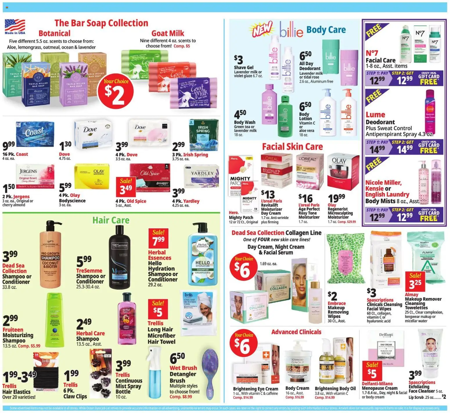 Ocean State Job Lot Weekly Ad - valid from 10/01/2026 | Page: 14 | Products: Makeup Remover, Conditioner, Tea, Cream