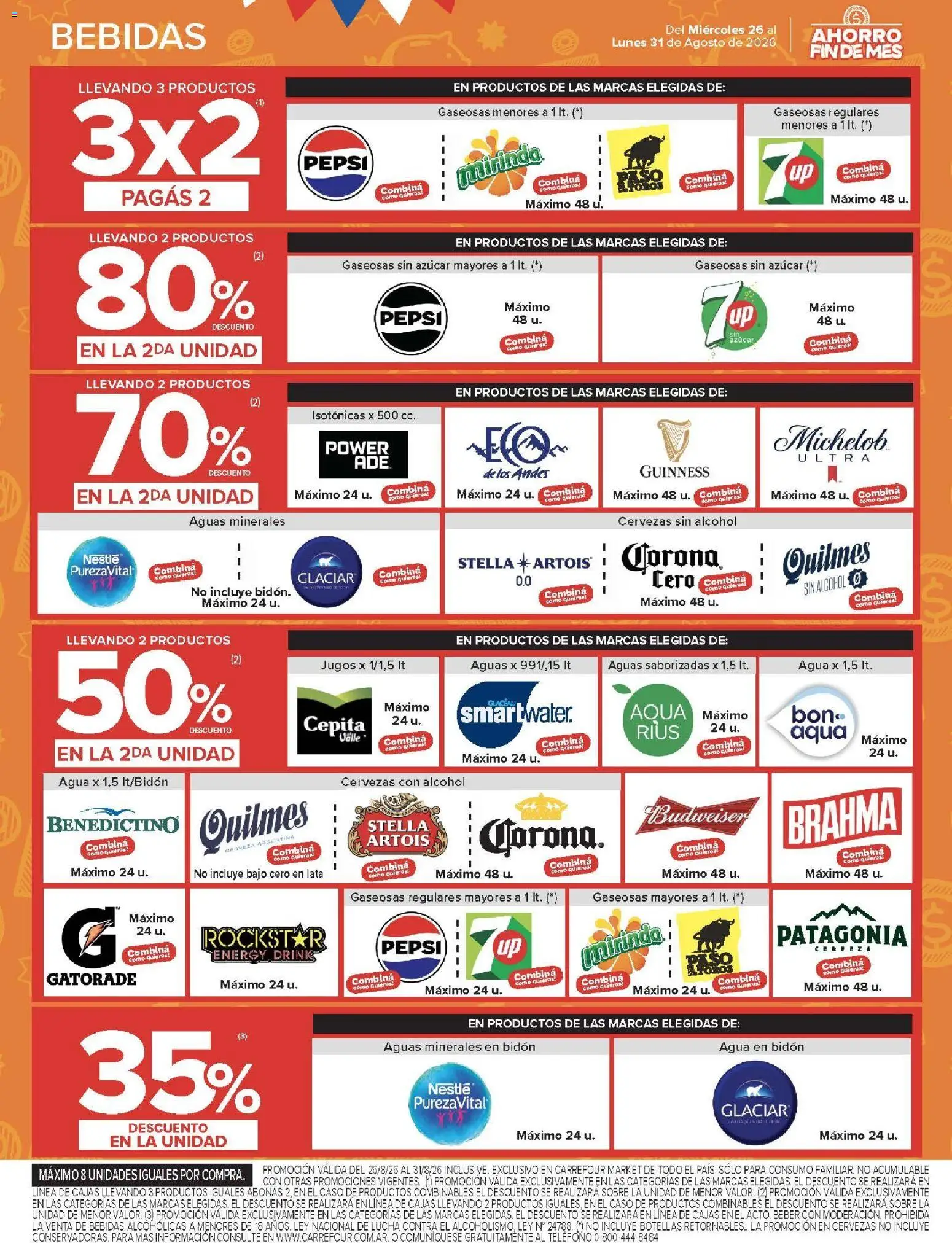 Carrefour ofertas │ válido desde el 26/08/2026 | Página: 48 | Productos: Sobre, Bidón, Bebidas, Alcohol