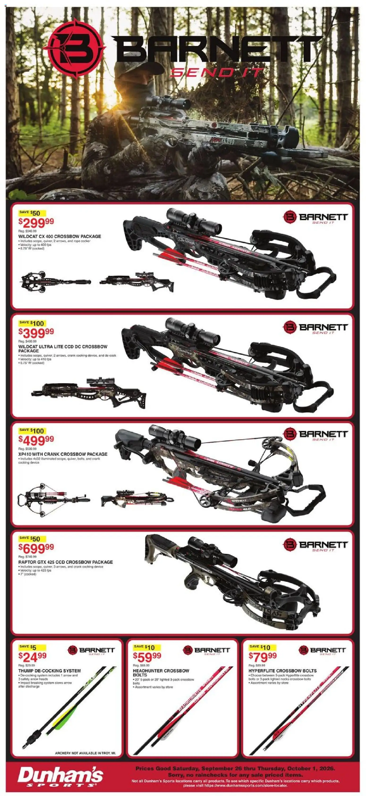 Dunham's Sports Weekly Ad - valid from 09/26/2026 | Page: 5 | Products: Bolts, Arrow, Crossbow, Archery